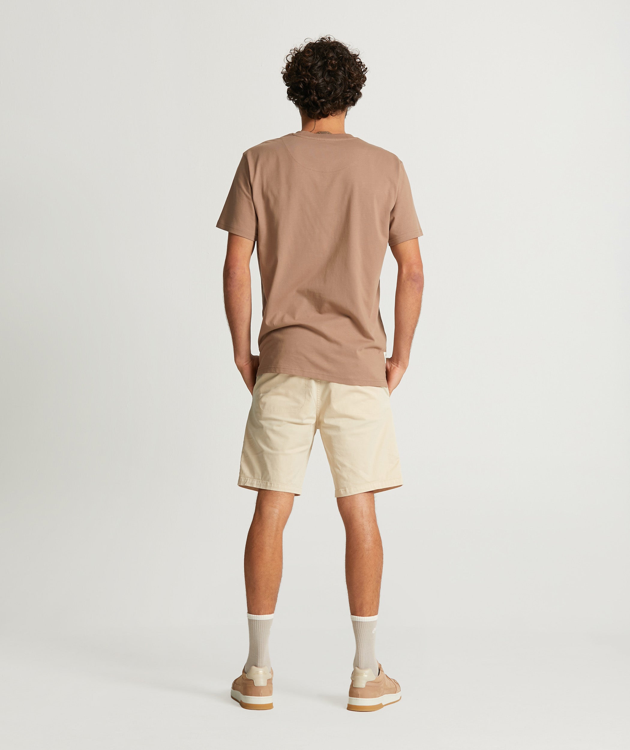 Mens Cotton Stretch Chino Shorts - Light Sand