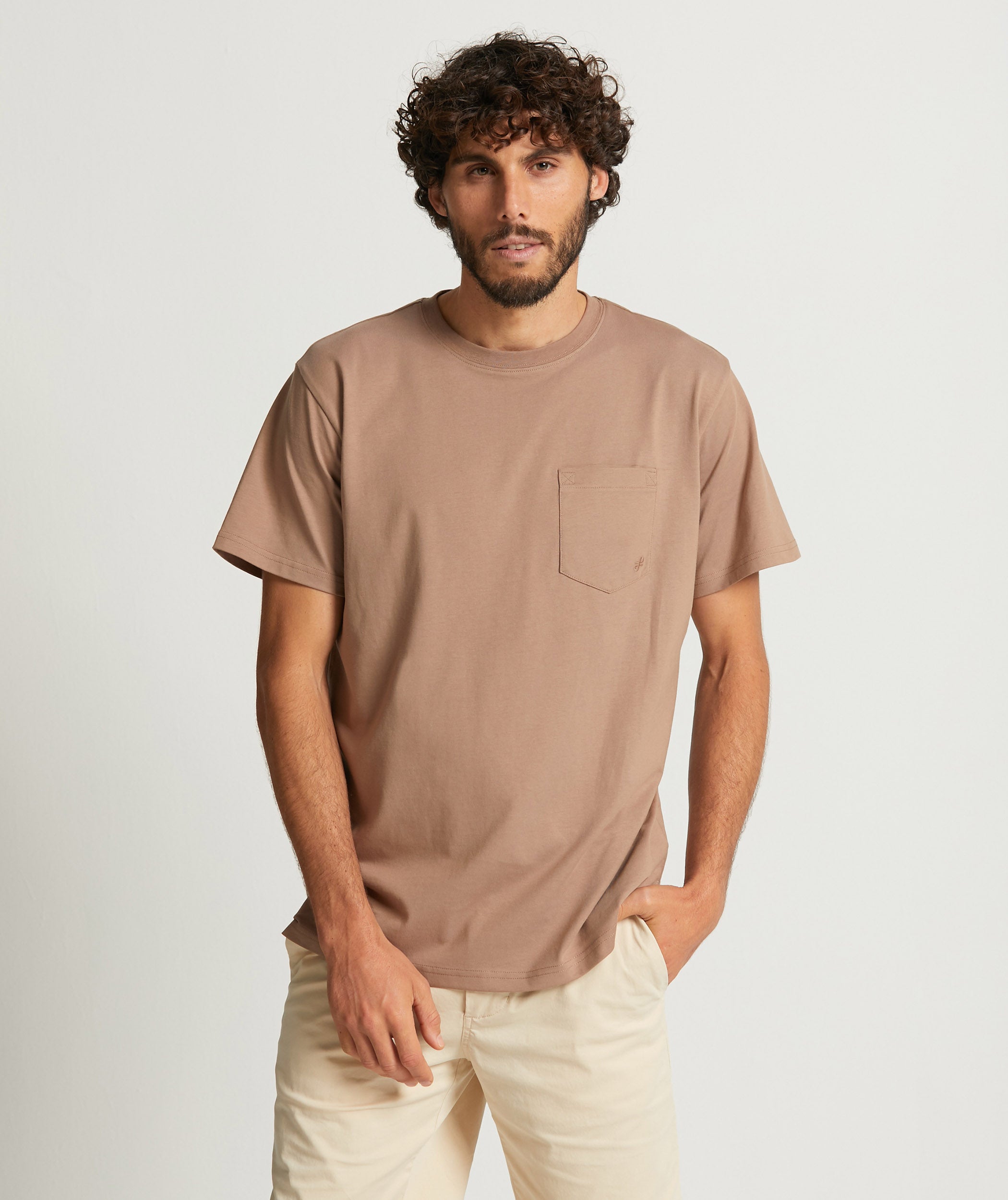 Mens Organic Cotton Pocket Tee - Portabella