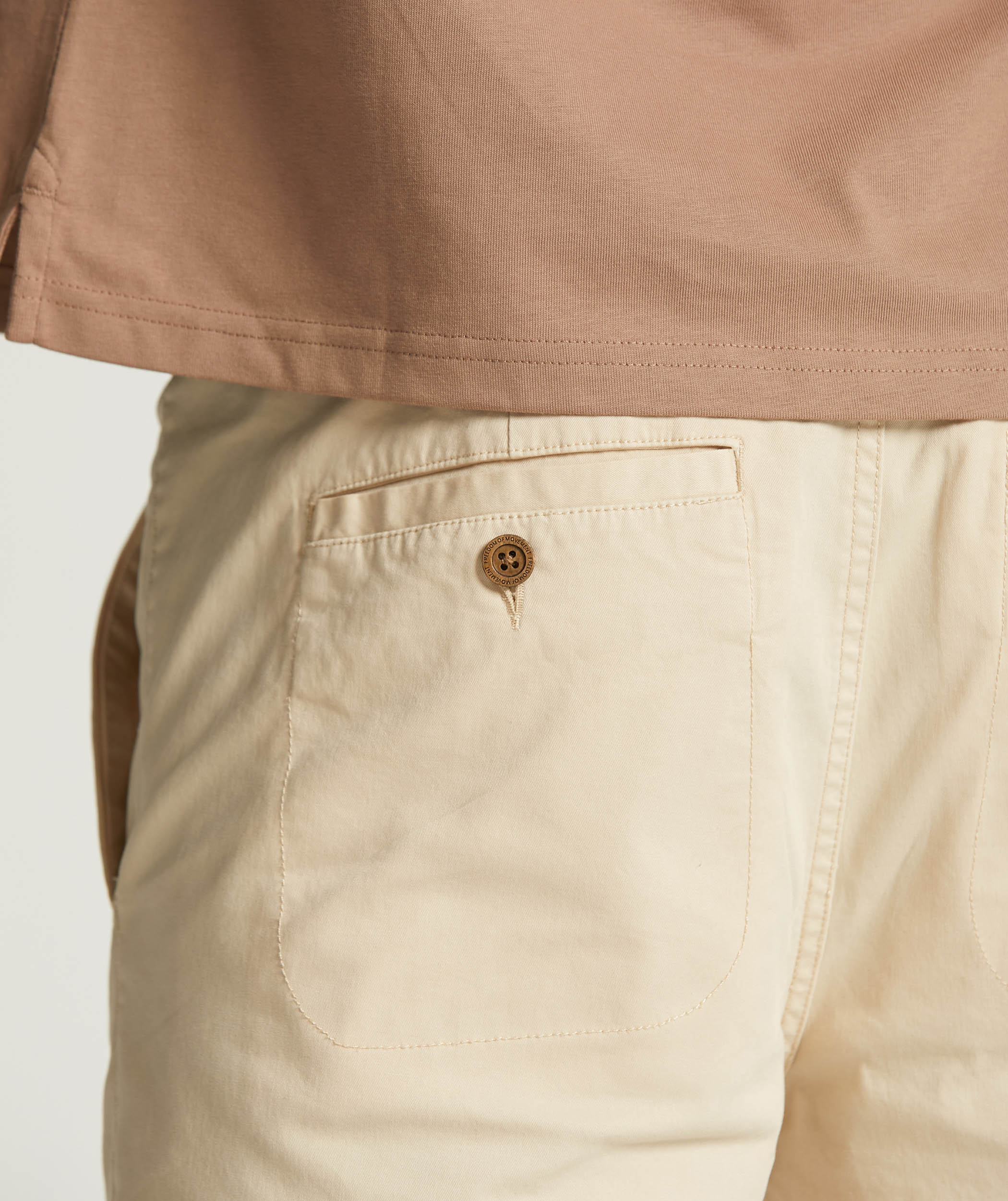 Mens Cotton Stretch Chino Shorts - Light Sand