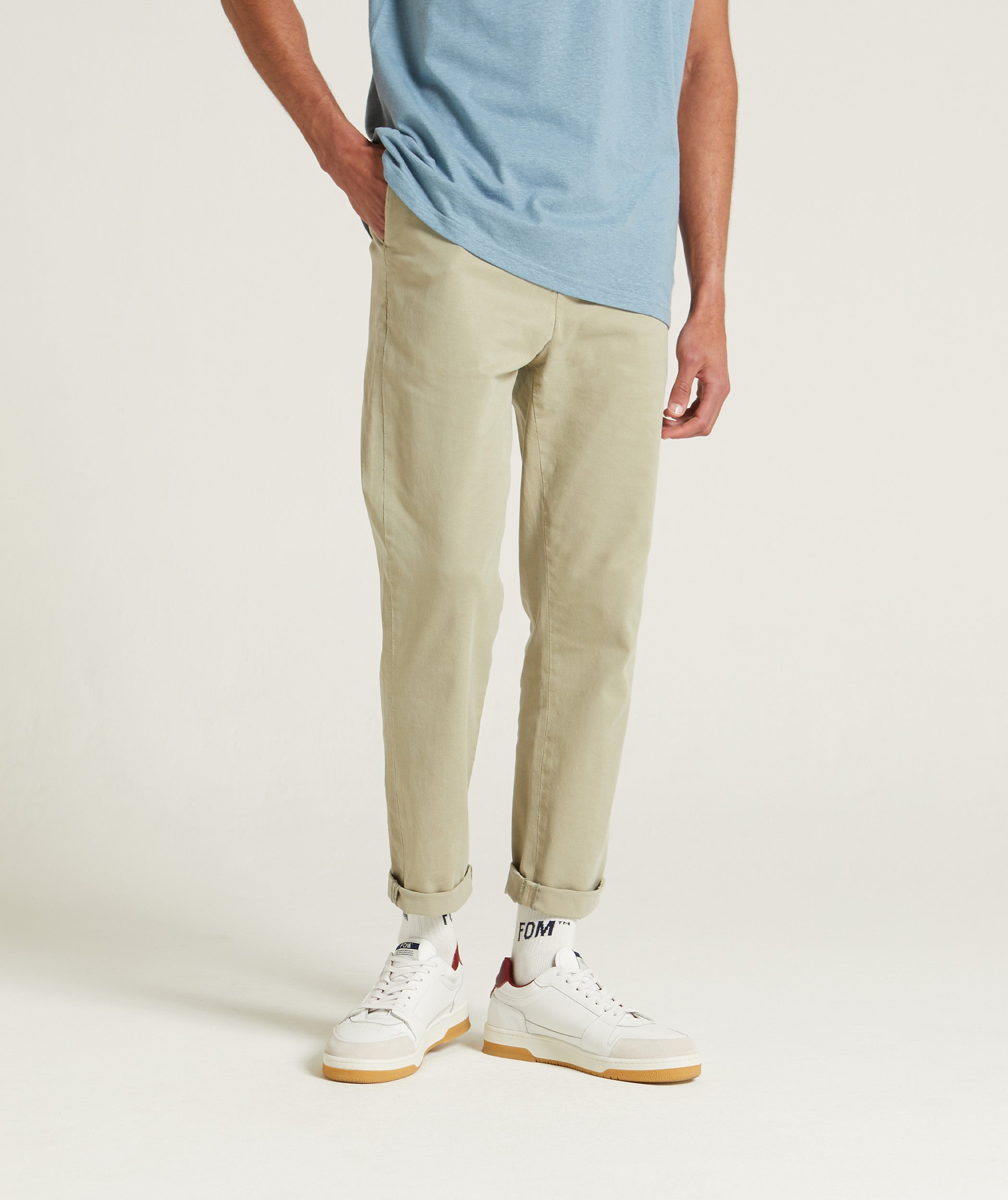 Mens Slim Tencel Blend Pants - Seafoam Green