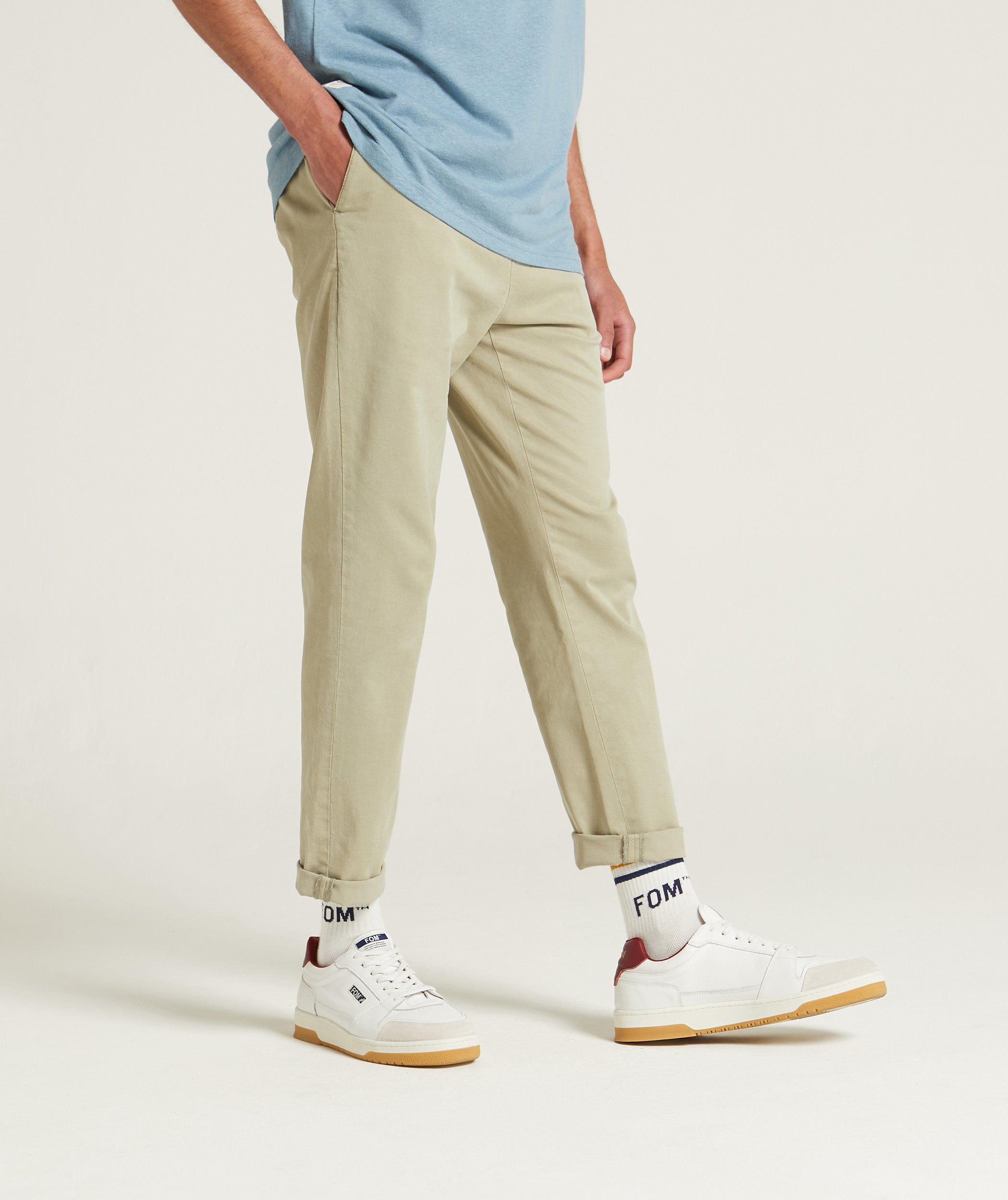 Mens Slim Tencel Blend Pants - Seafoam Green