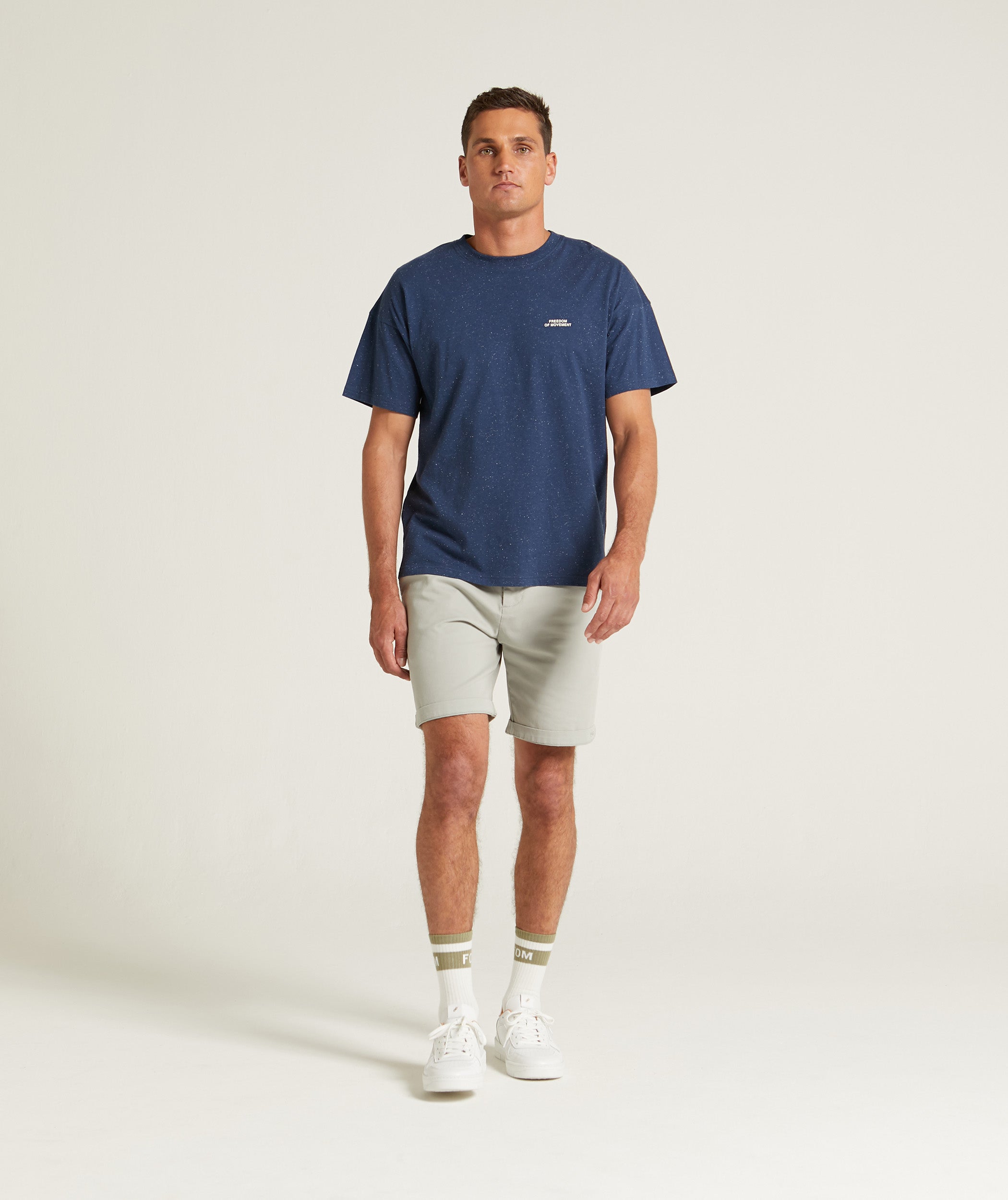 Mens Regular Fit Speckle Tee - Navy