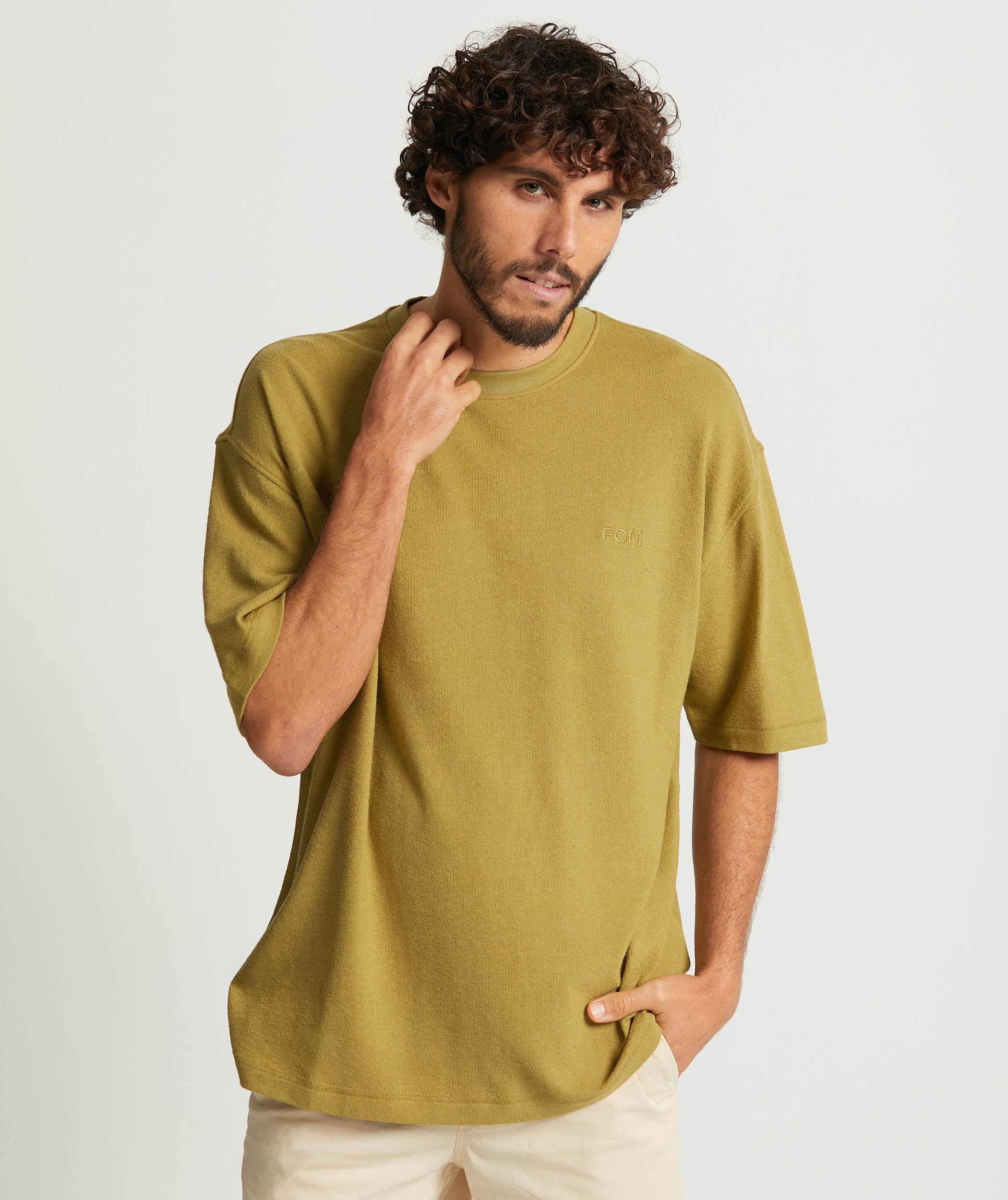 Mens Structured Jersey Knit Tee - Cedar Green