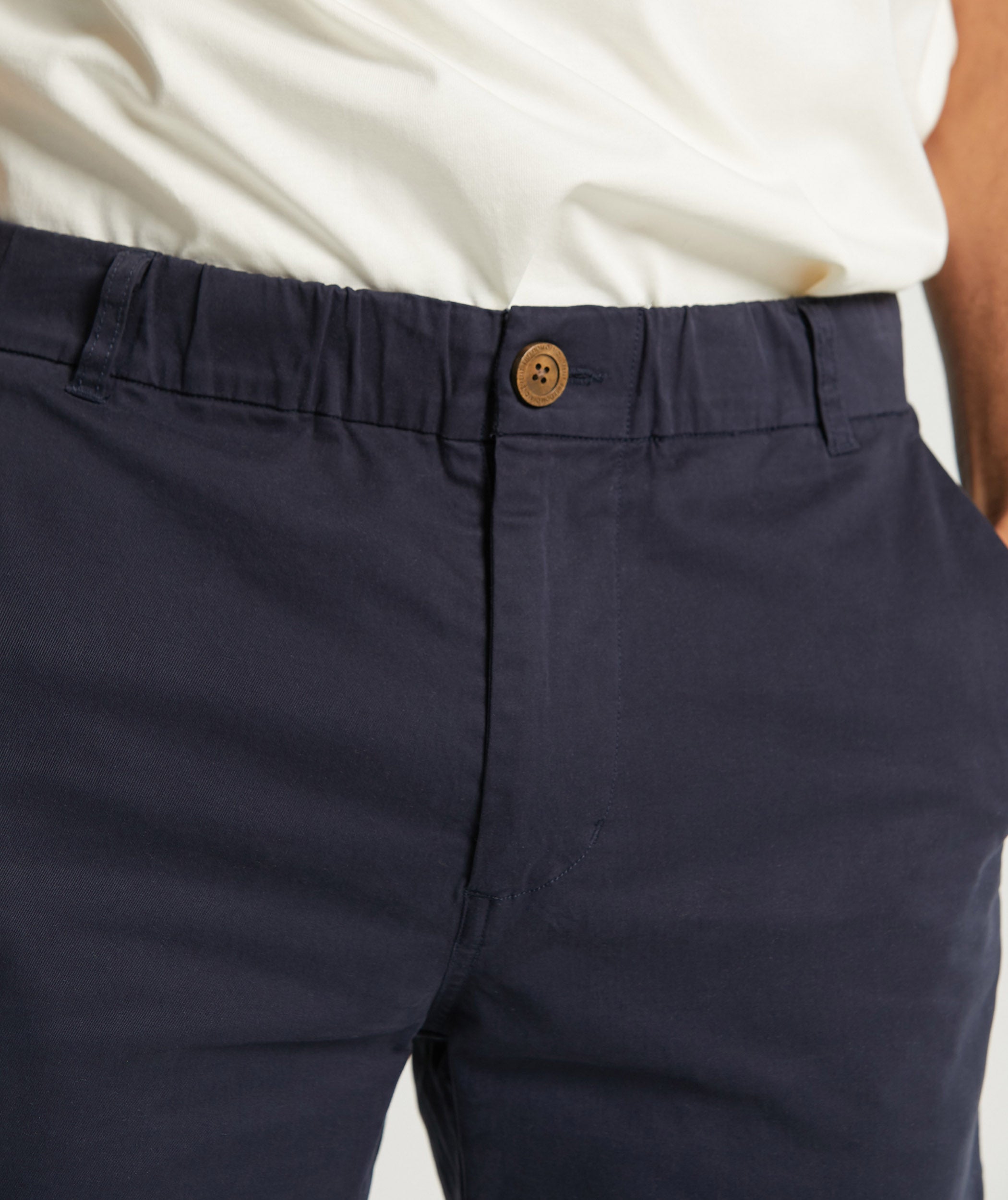 Mens Cotton Stretch Chino Shorts - Navy