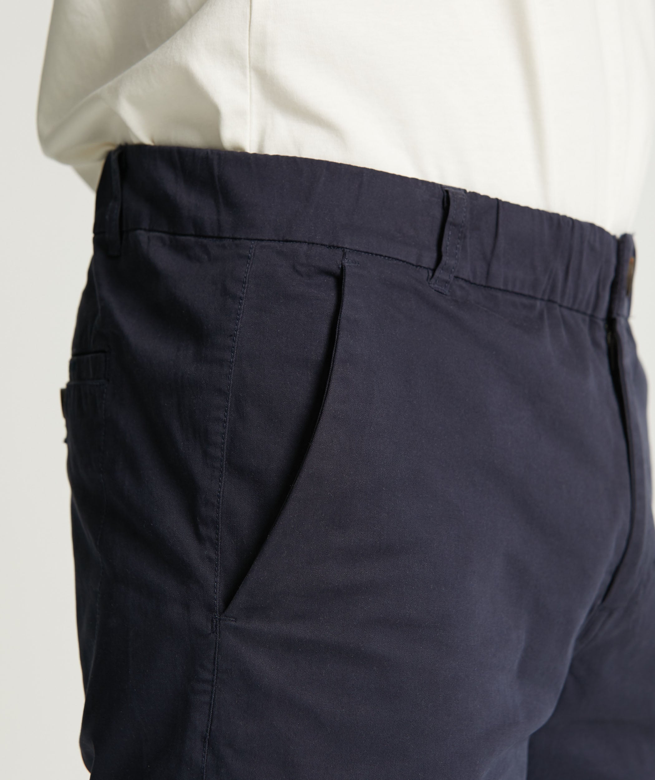 Mens Cotton Stretch Chino Shorts - Navy