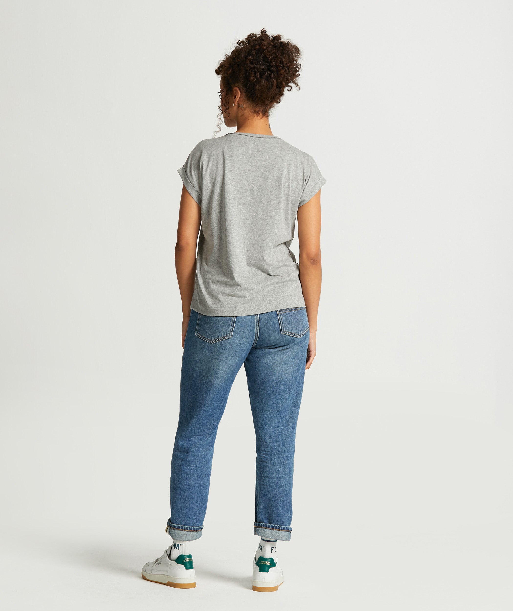 Ladies Cotton Melange Tee - Grey