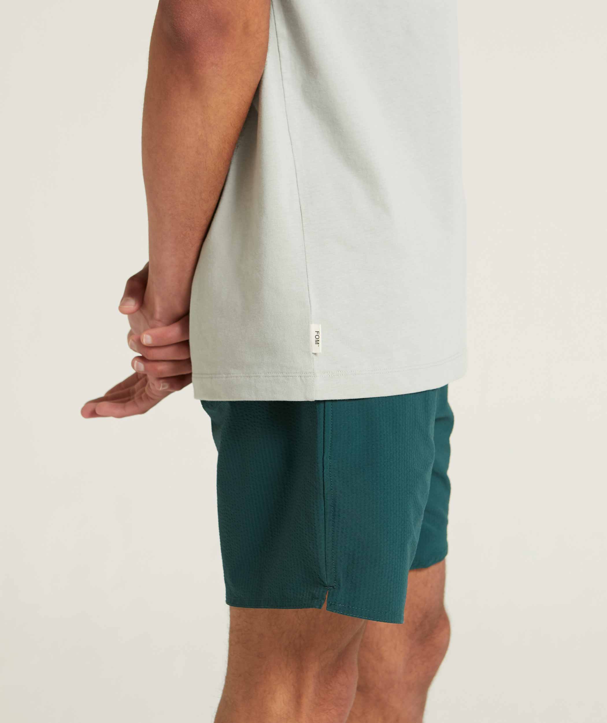 Mens Seersucker Swim Shorts - Green Stripe