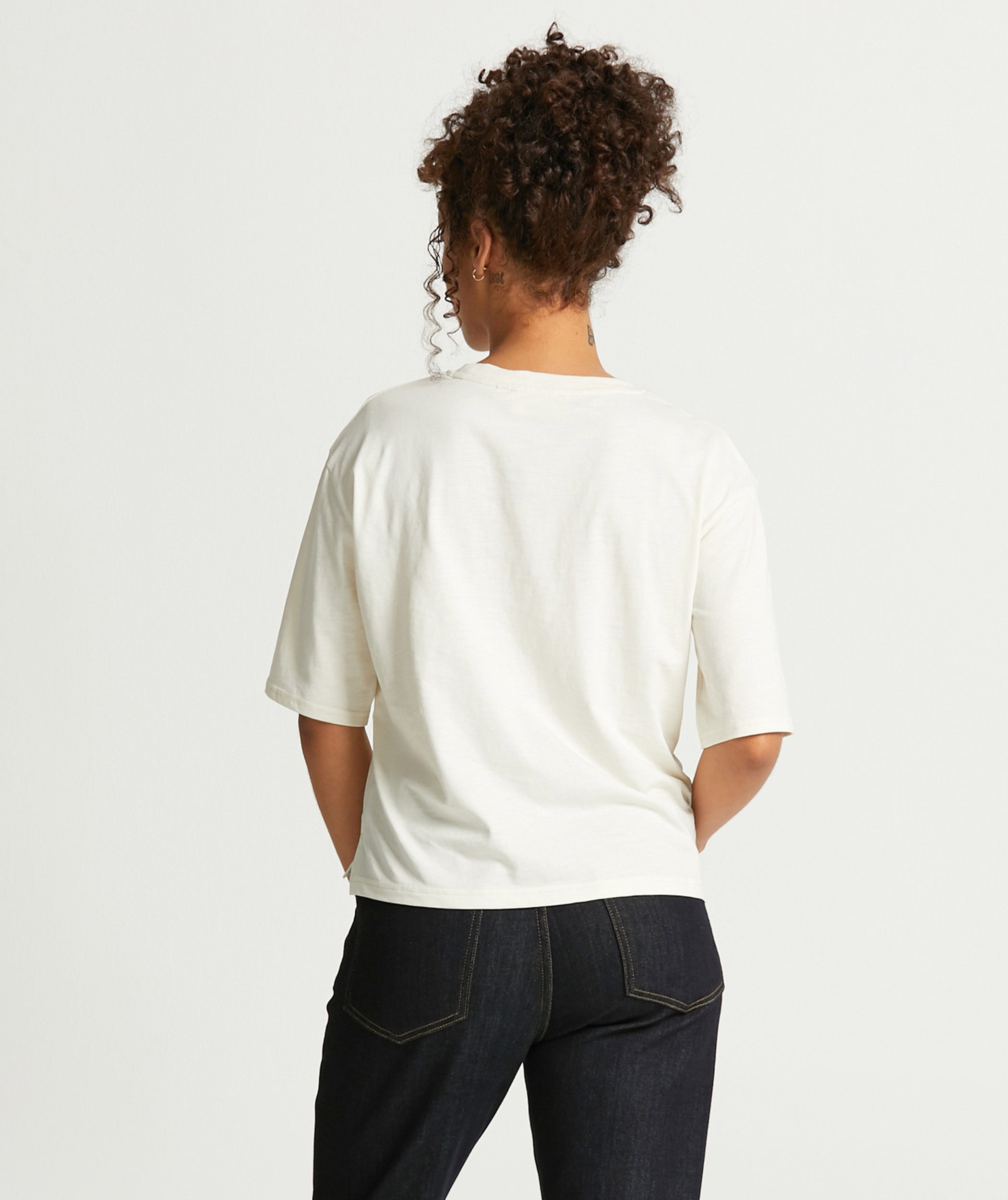 Ladies Standard Organic Cotton Pocket Tee - Coconut Milk