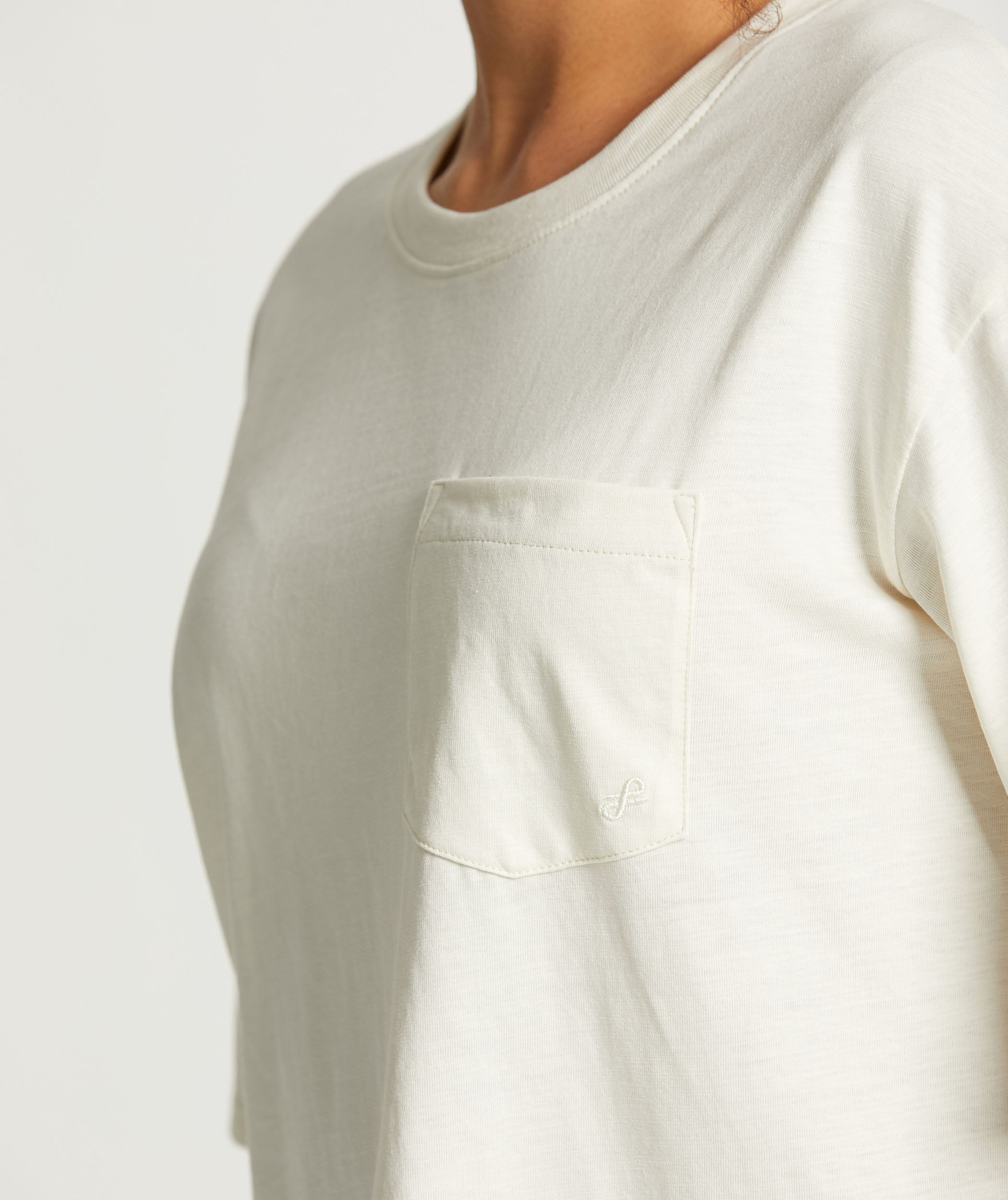 Ladies Standard Organic Cotton Pocket Tee - Coconut Milk