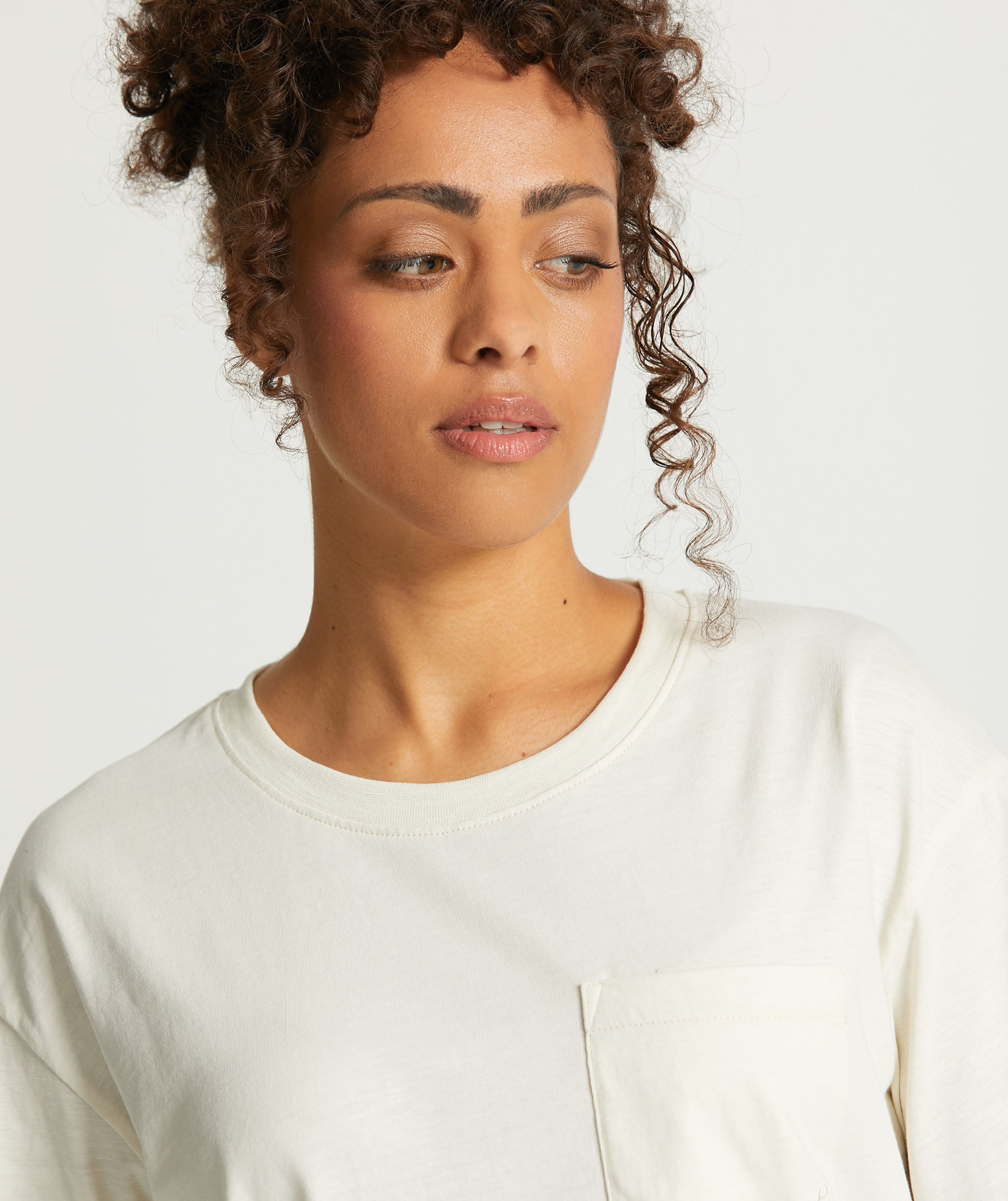 Ladies Standard Organic Cotton Pocket Tee - Coconut Milk