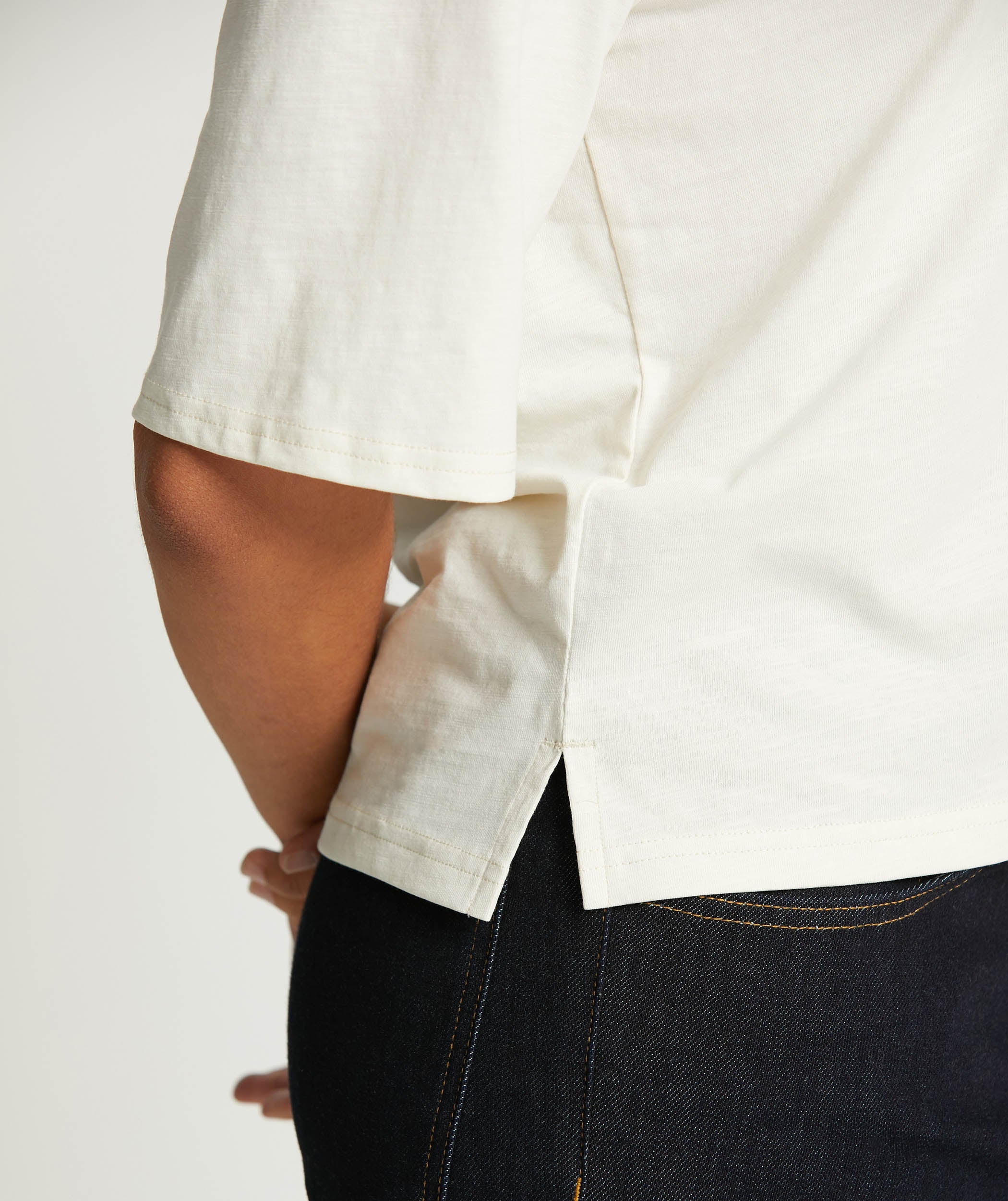 Ladies Standard Organic Cotton Pocket Tee - Coconut Milk