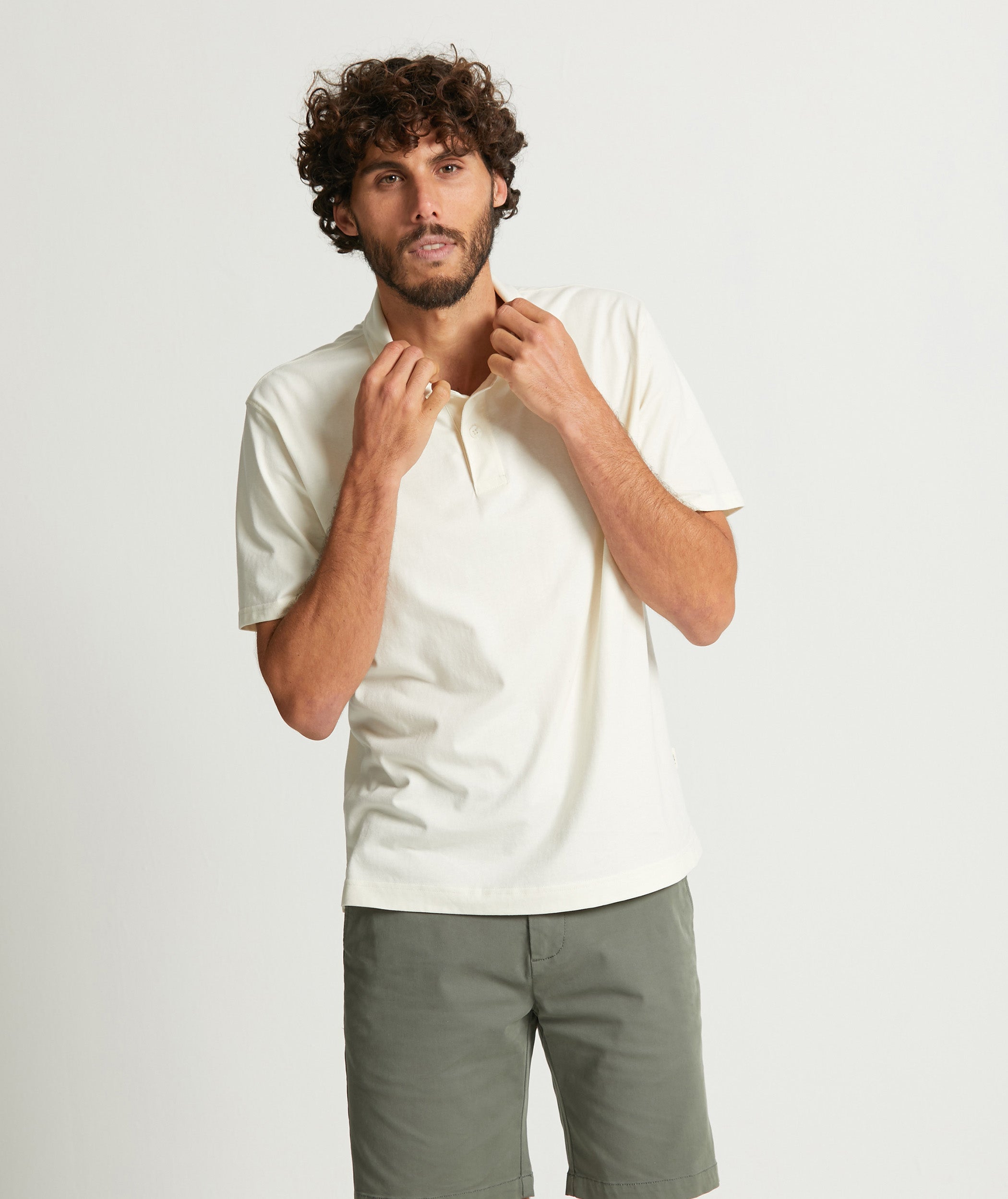 Mens Organic Cotton Golfer - Ecru