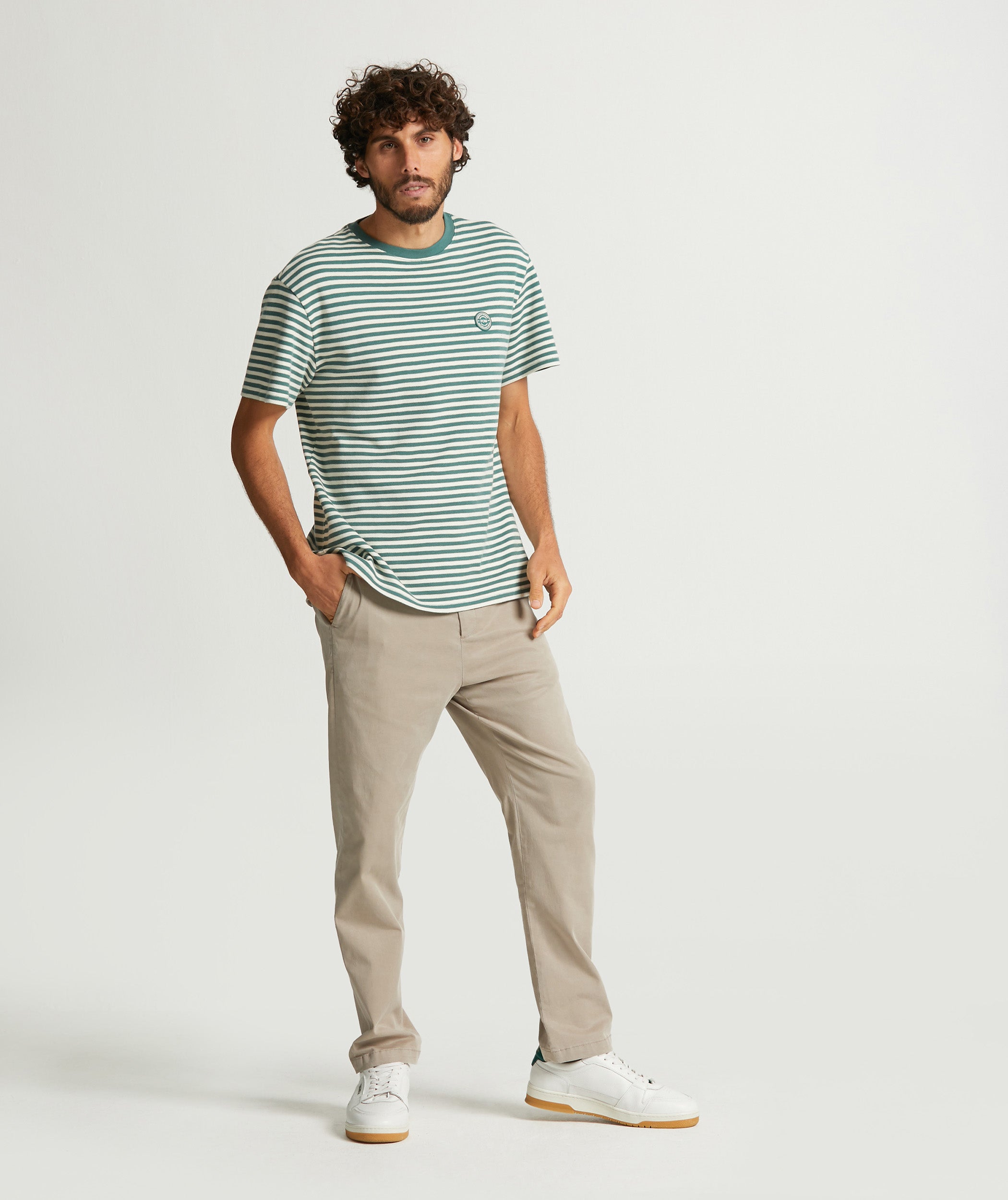 Mens Slim Tencel Blend Pants - Sand