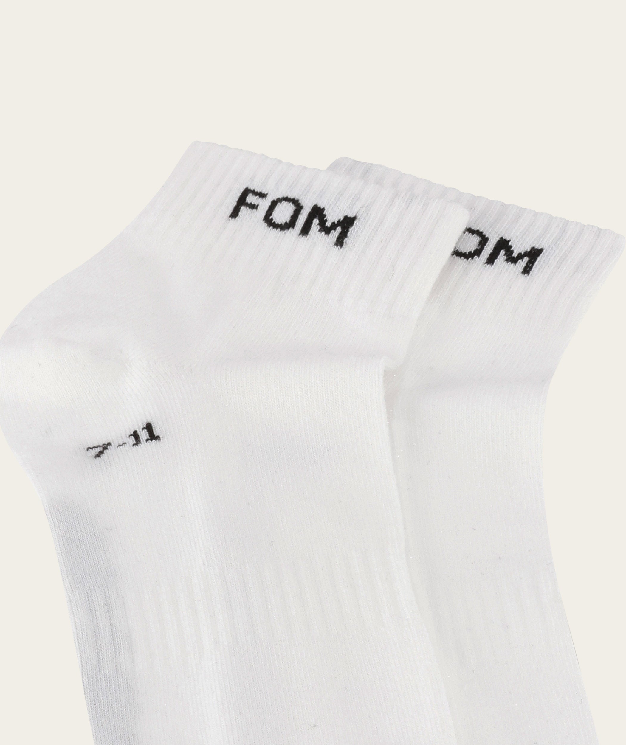 Socks FOM Ankle Twin Pack - White & Grey Melange (Size 7-11)