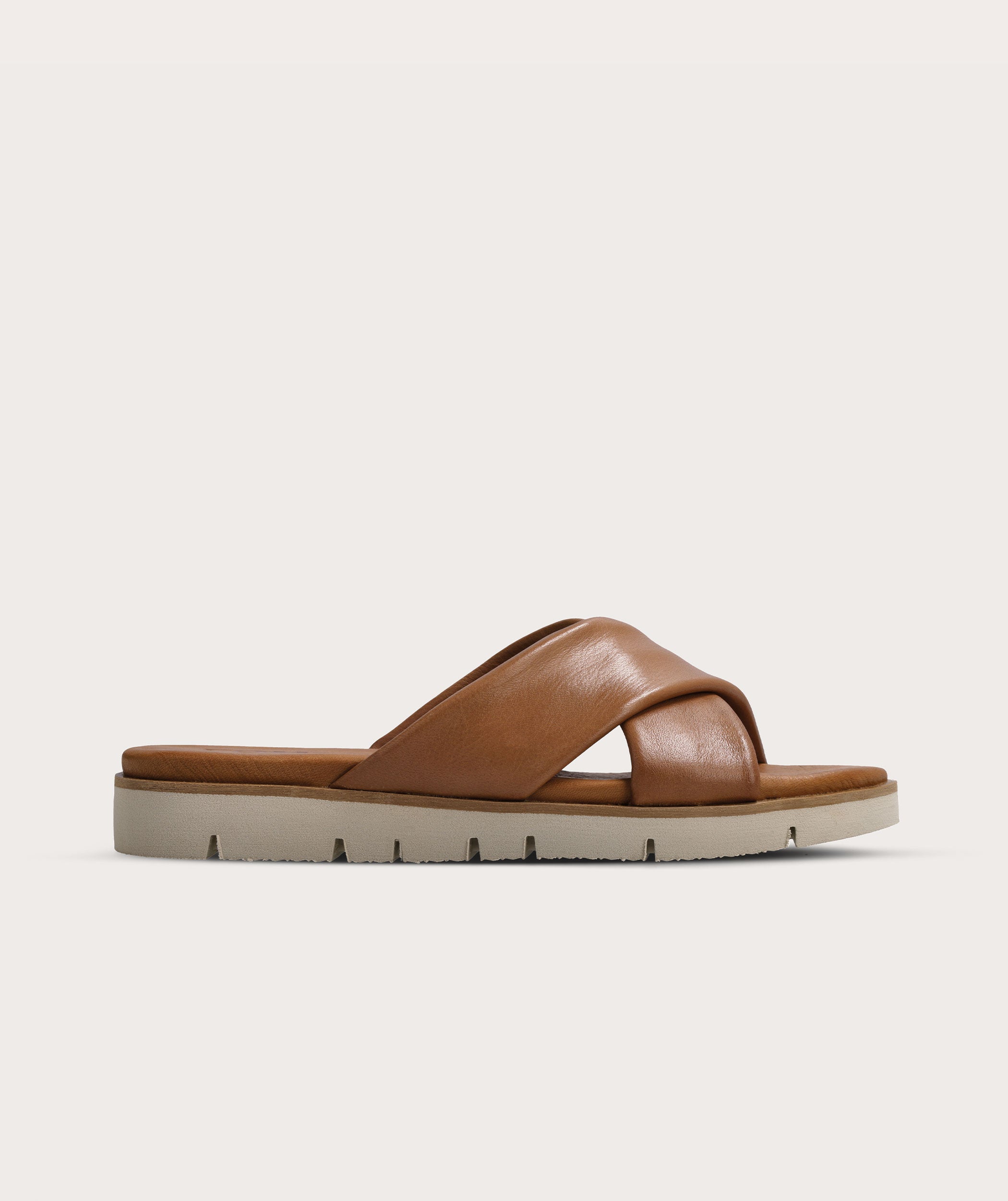 Ladies Crossover Sandal Tan