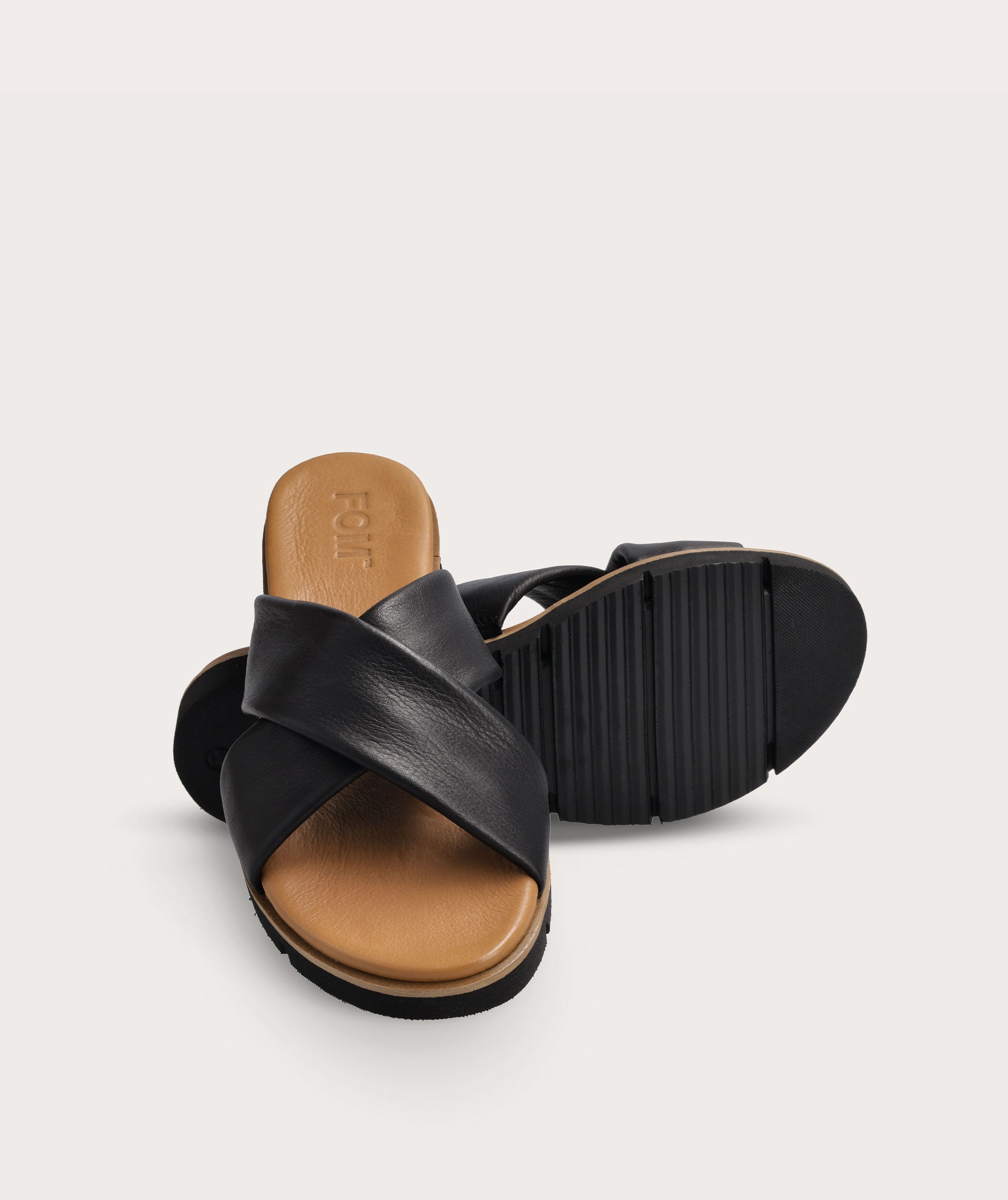 Black crossover online sandals