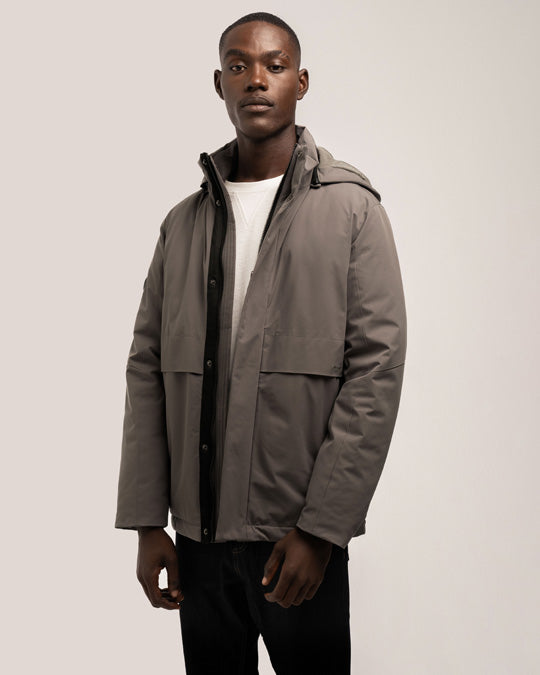 Grey parka mens hotsell