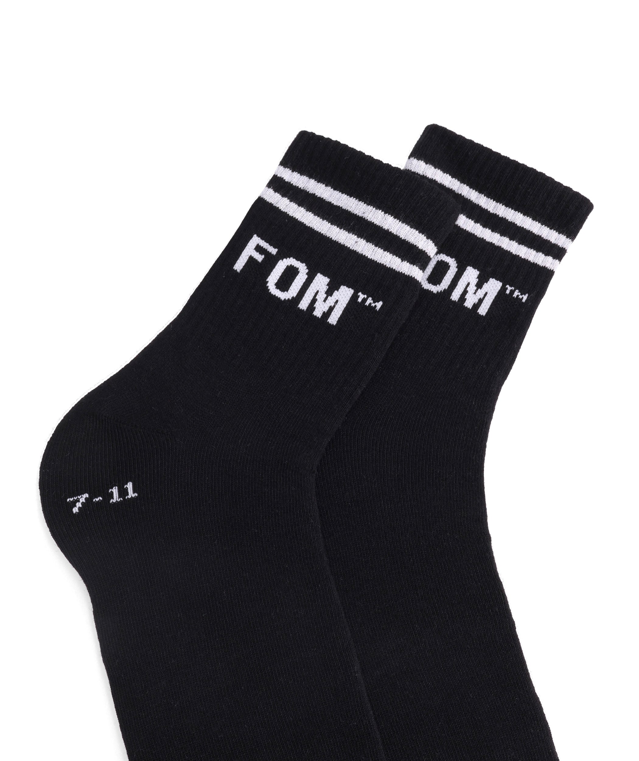 Socks FOM Active - Black/ White Stripes (Size 7-11)