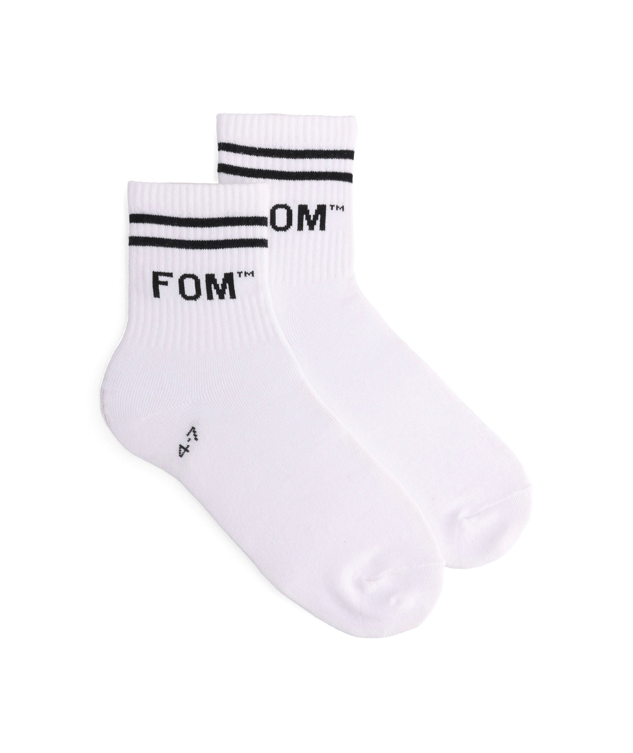 Socks FOM Active - White/ Black Stripes (Size 4-7)