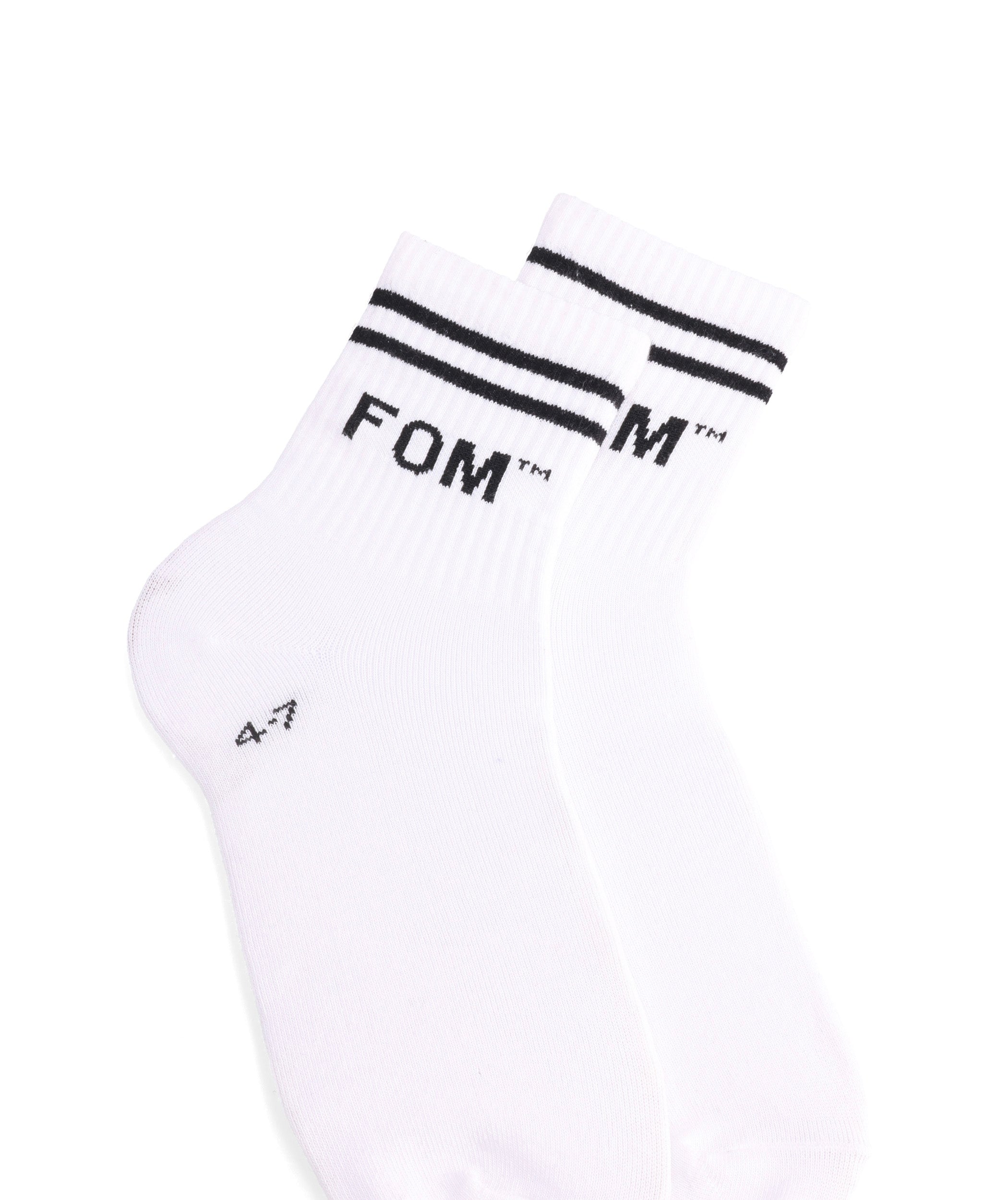 Socks FOM Active - White/ Black Stripes (Size 4-7)