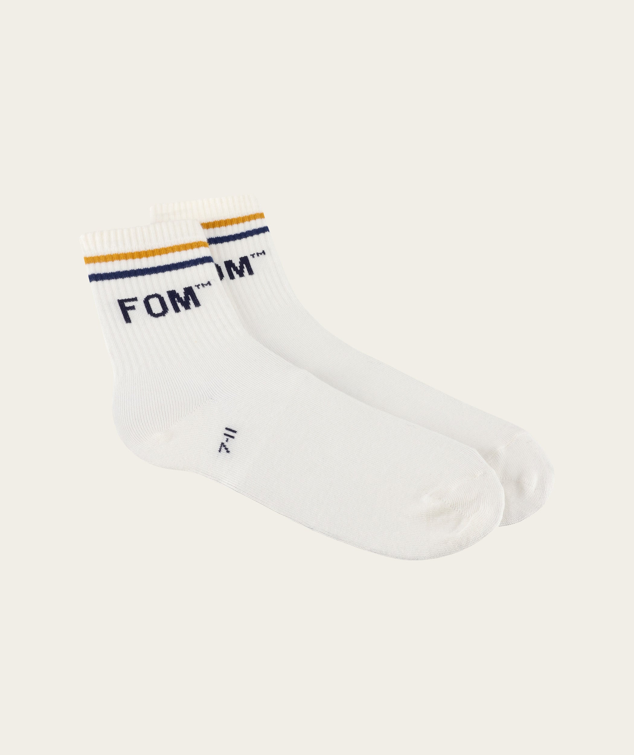 Socks Active - Cream/ Gold & Navy Stripe (Size 7-11)