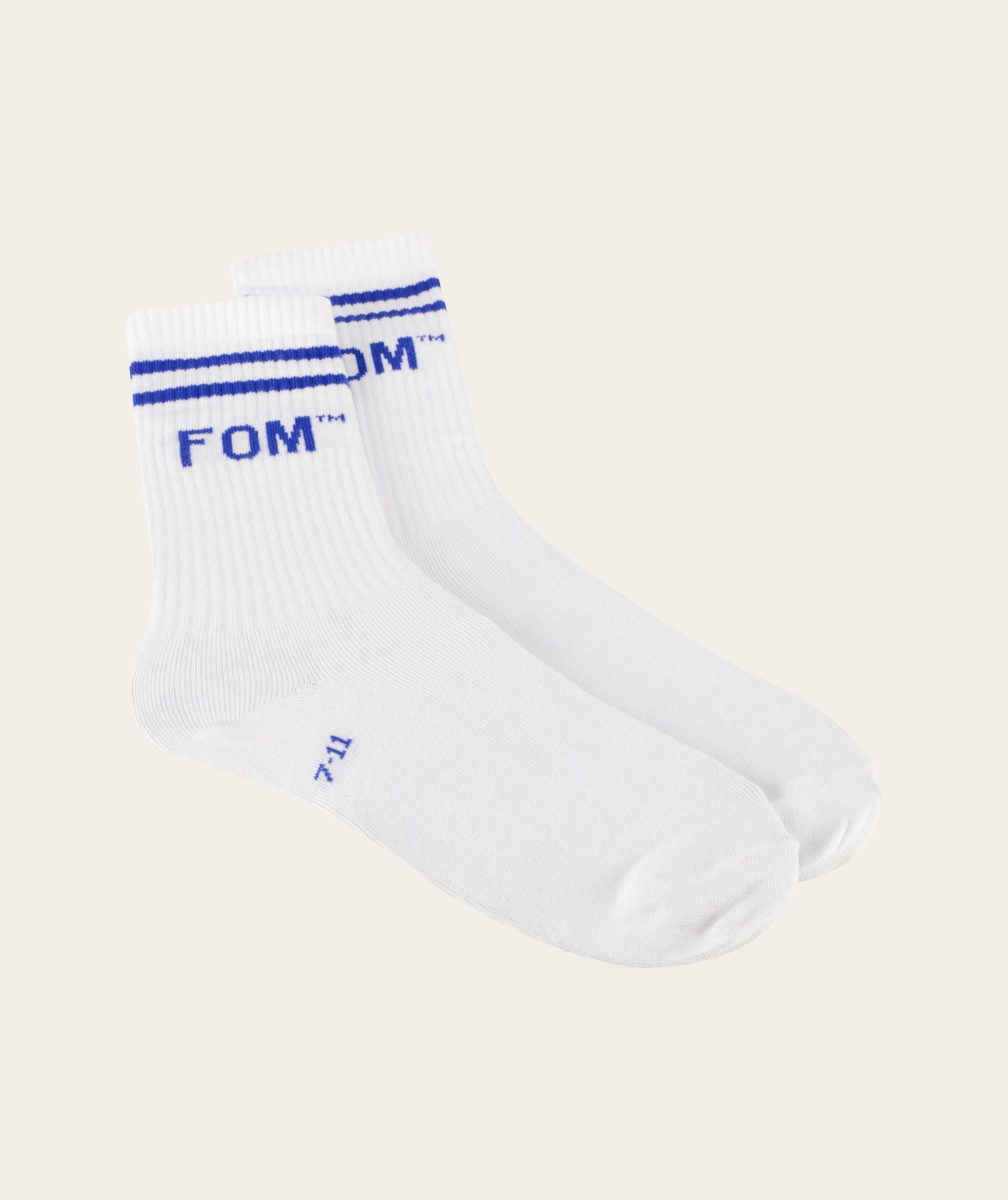 Socks Crew - White/ Royal Stripe (Size 7-11)