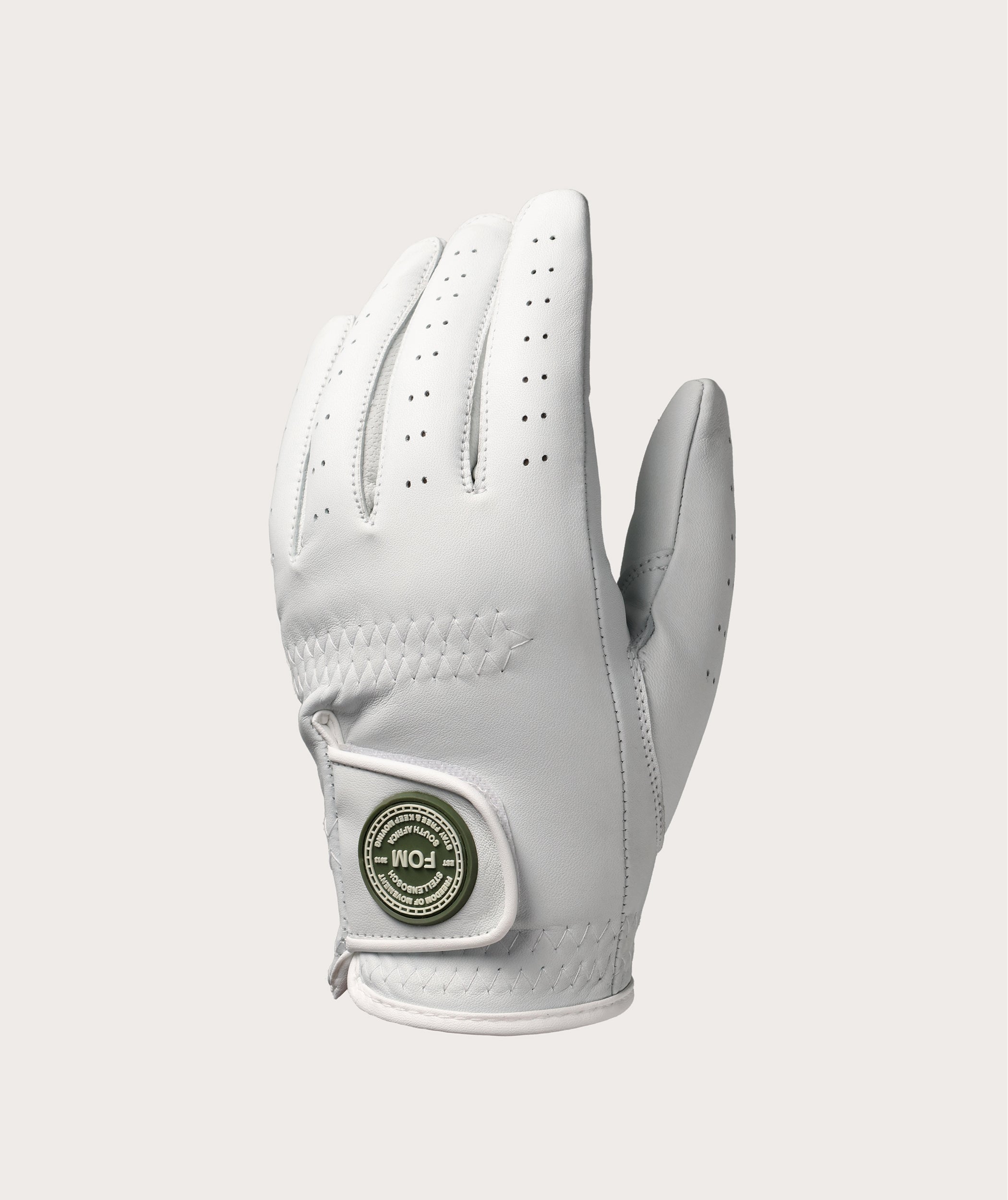 FOM Golf Glove - White/ Olive