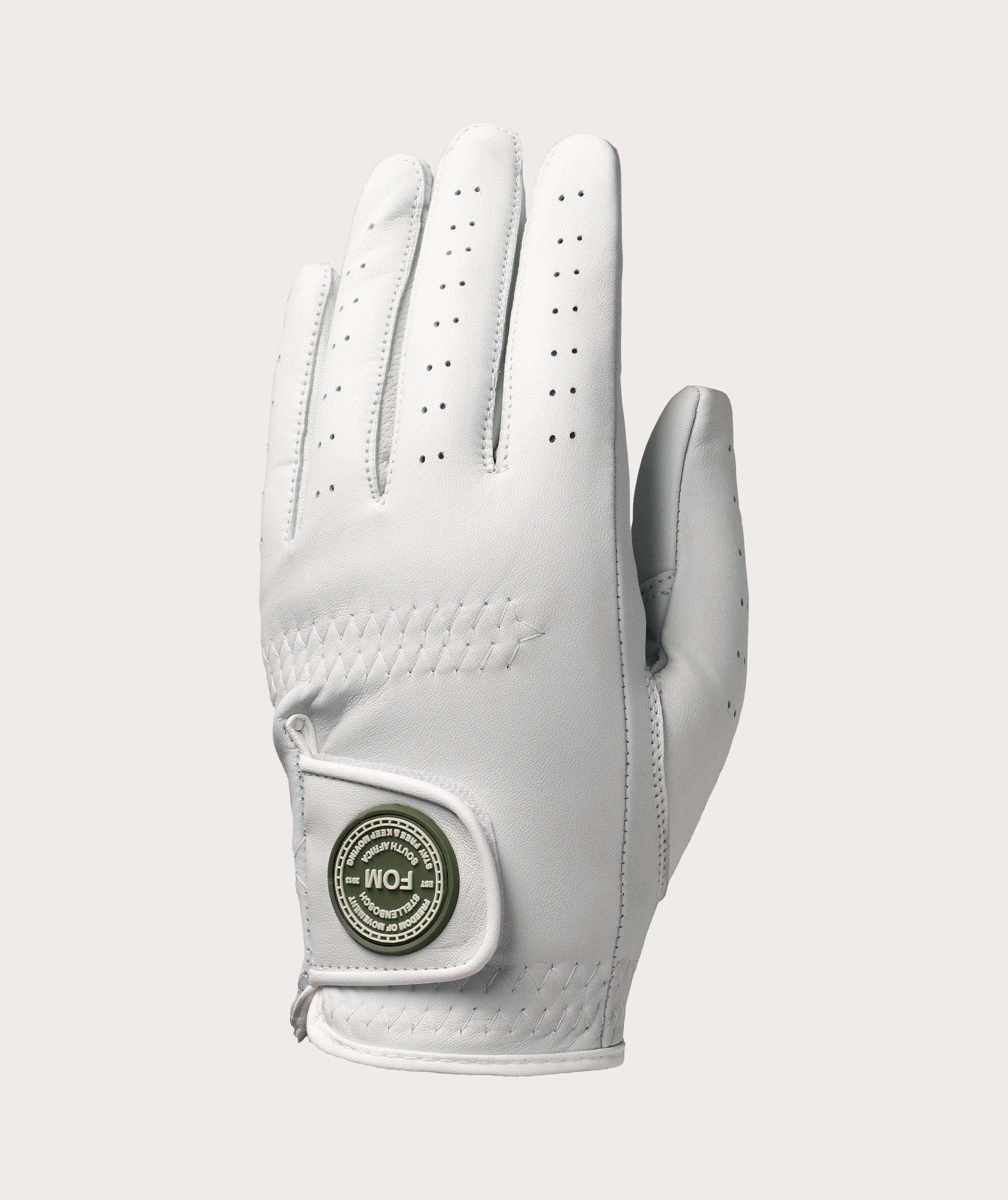 FOM Golf Glove - White/ Olive