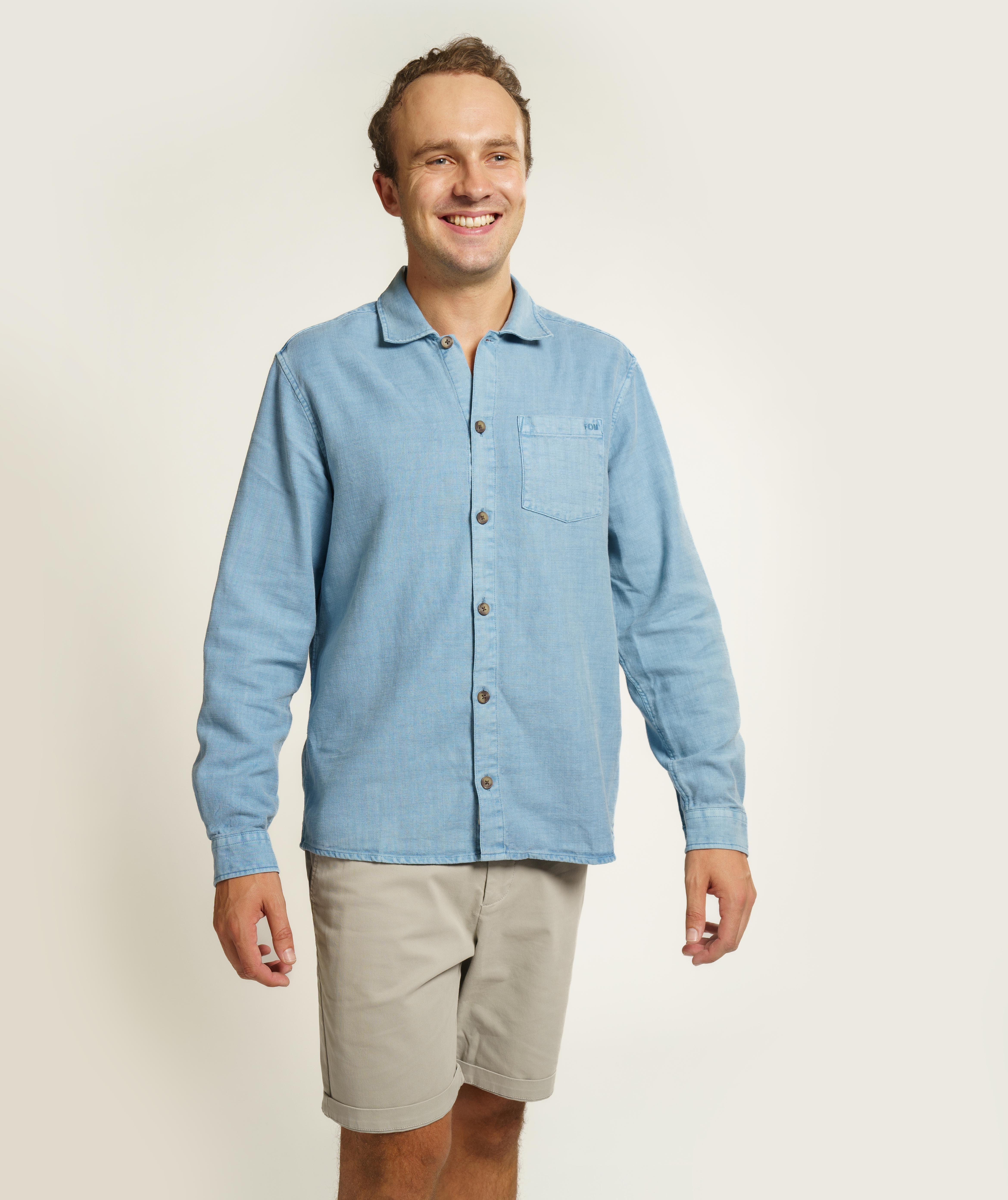 Mens Organic Cotton Shirt - Blue