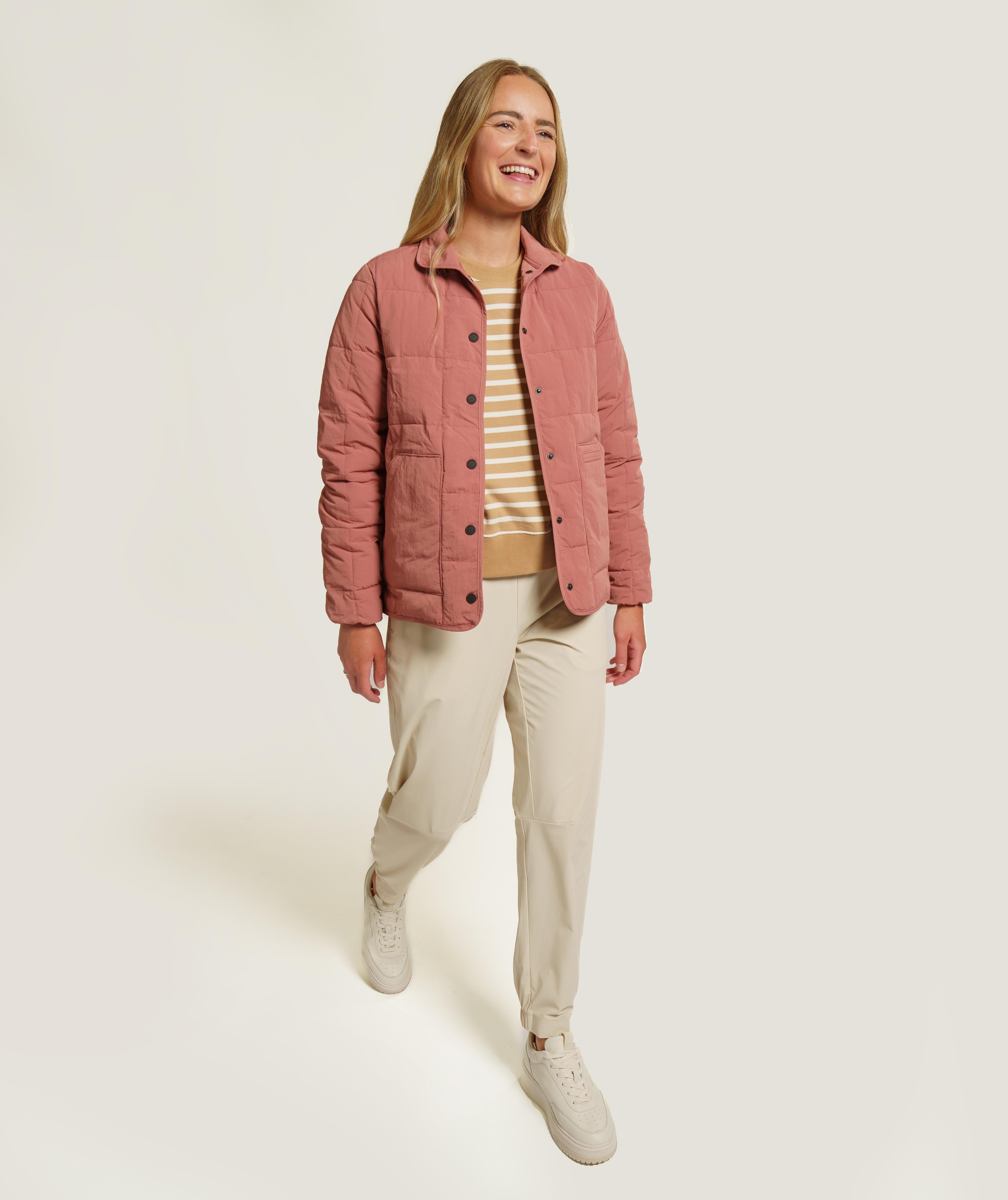 Ladies Quilted Puffer Jacket - Rose