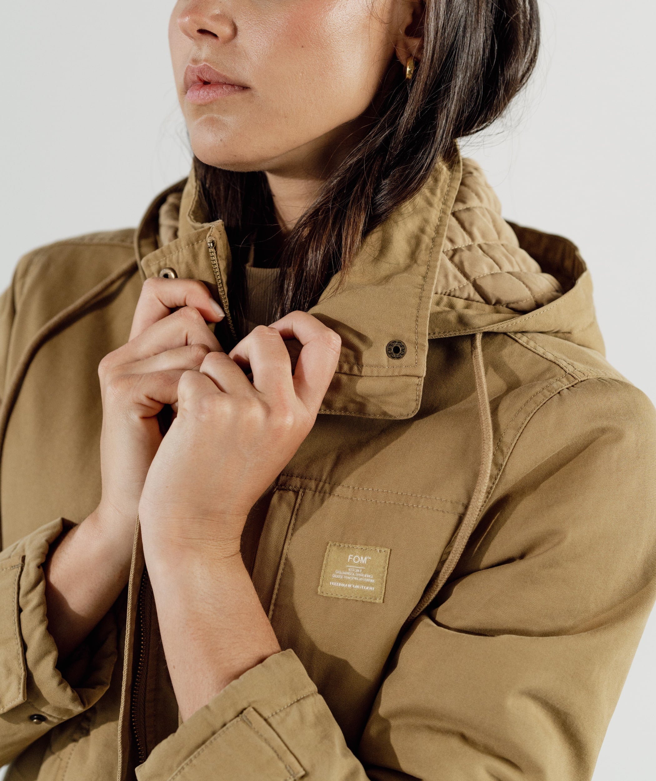 FOM Ladies Cropped Parka - Sand Stone