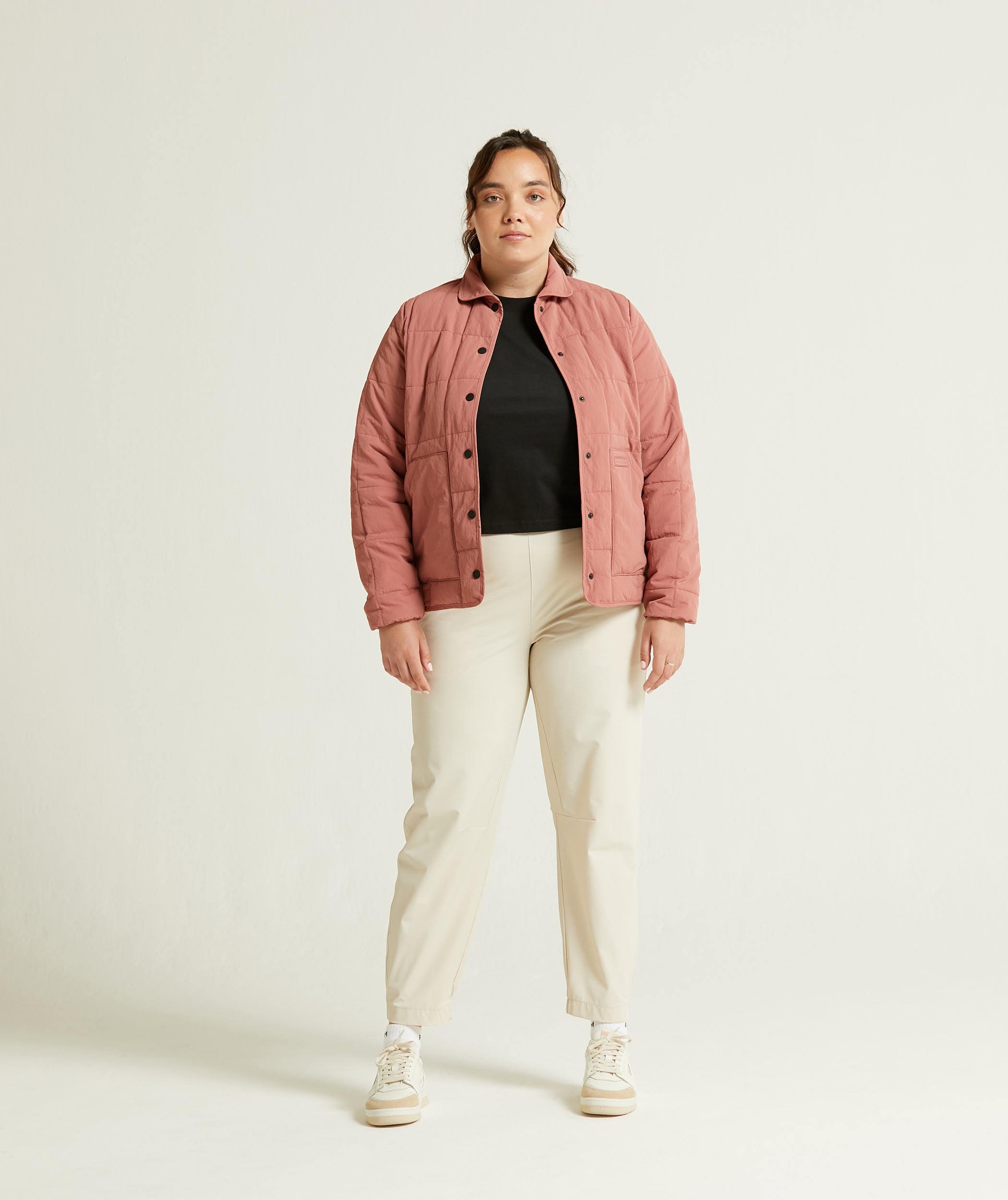 Ladies Quilted Puffer Jacket - Rose