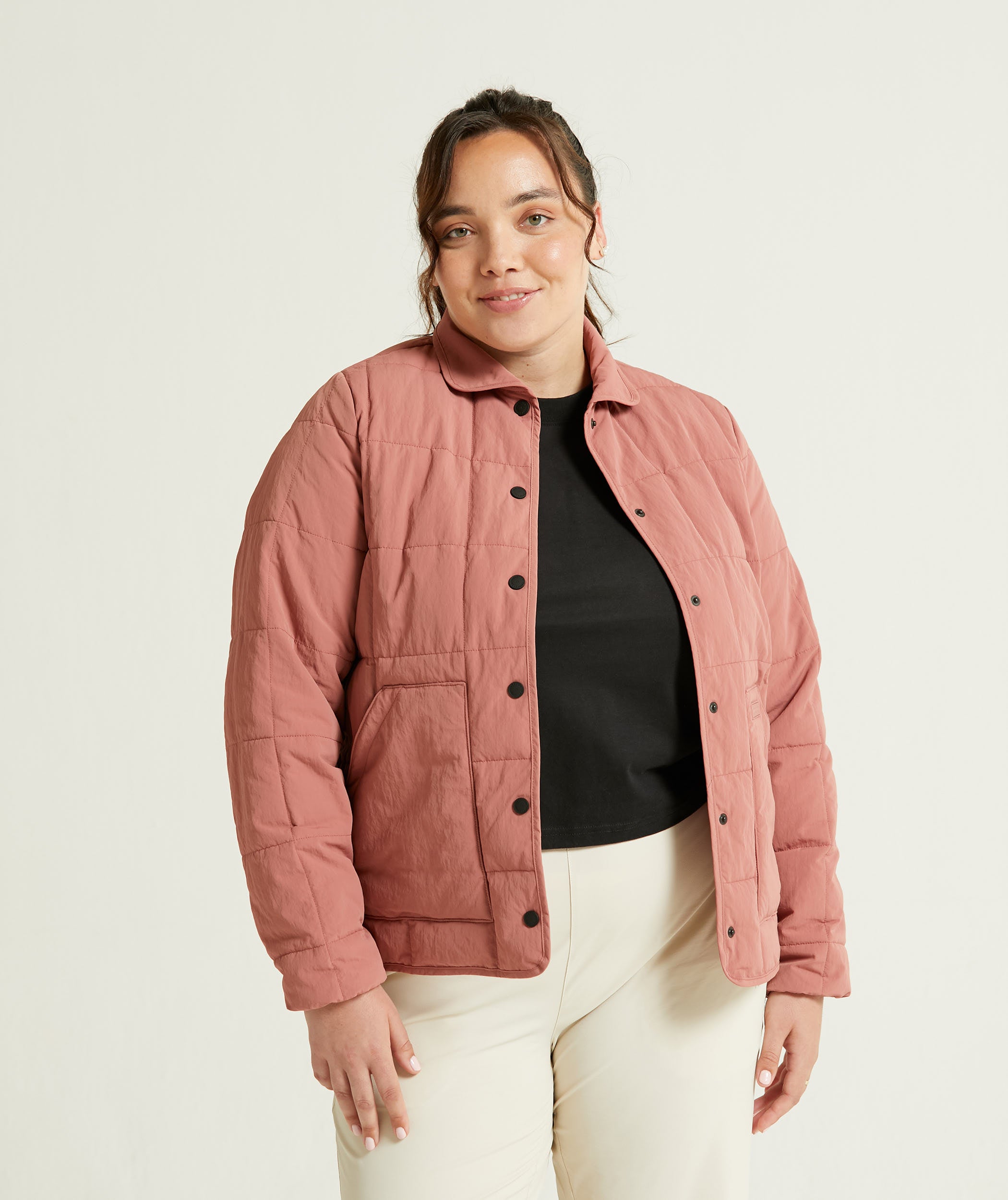 Ladies Quilted Puffer Jacket - Rose