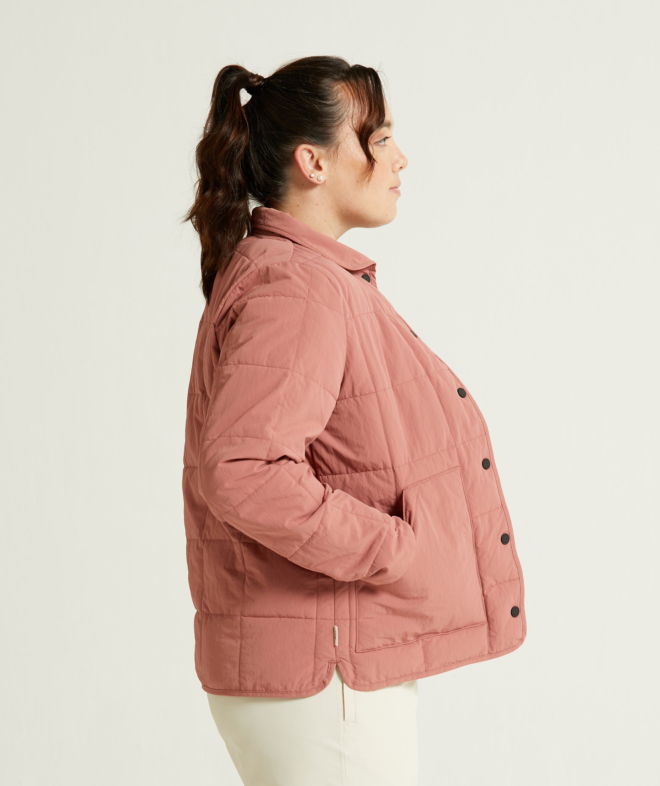 Ladies Quilted Puffer Jacket - Rose