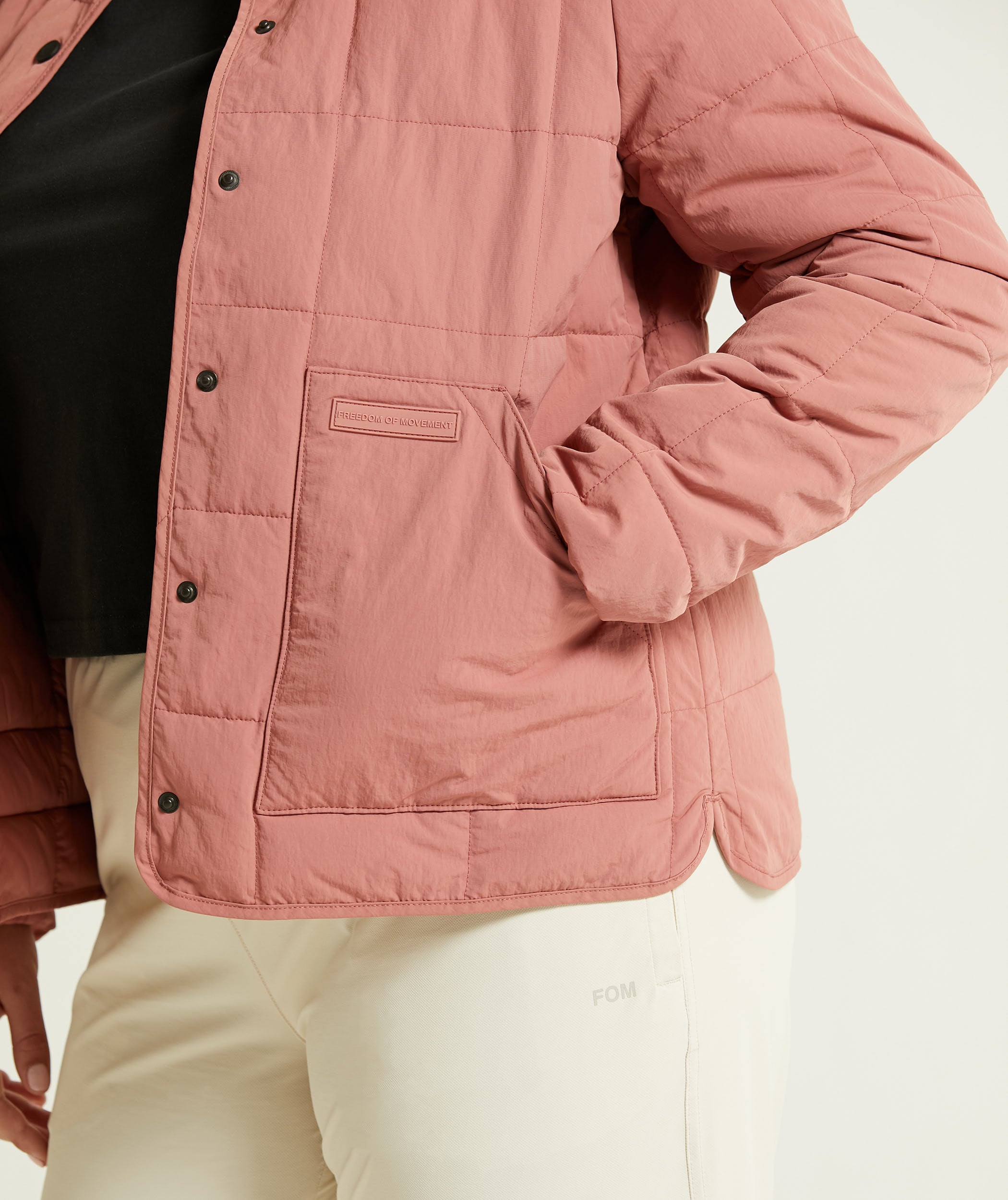 Ladies Quilted Puffer Jacket - Rose