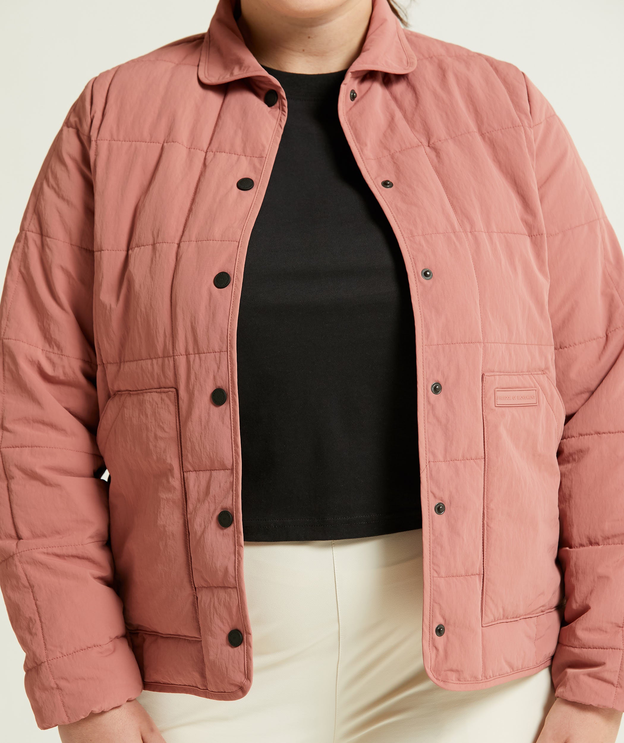 Ladies Quilted Puffer Jacket - Rose