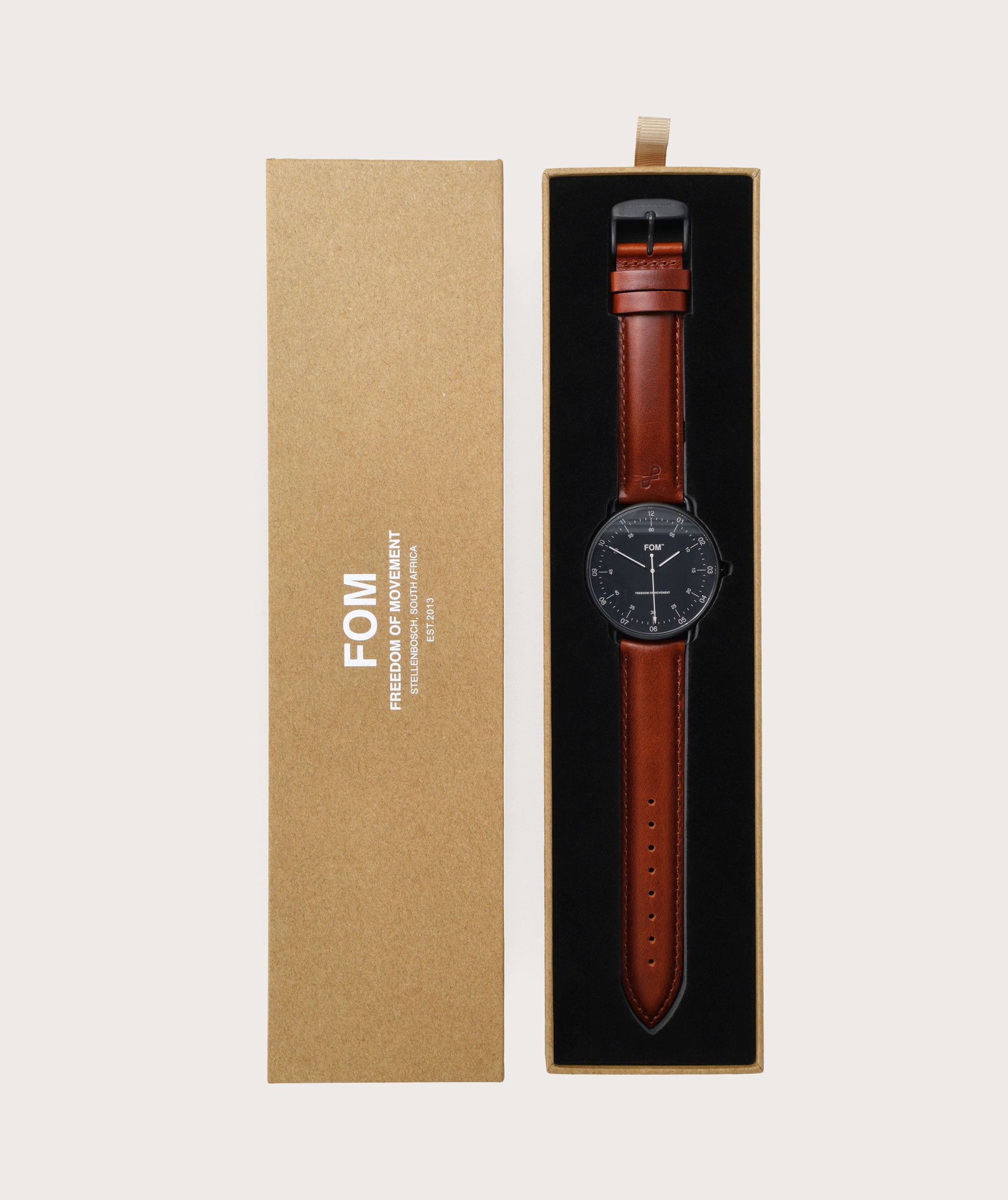 Pilot Matte Black/ Black - Tobacco (42mm)