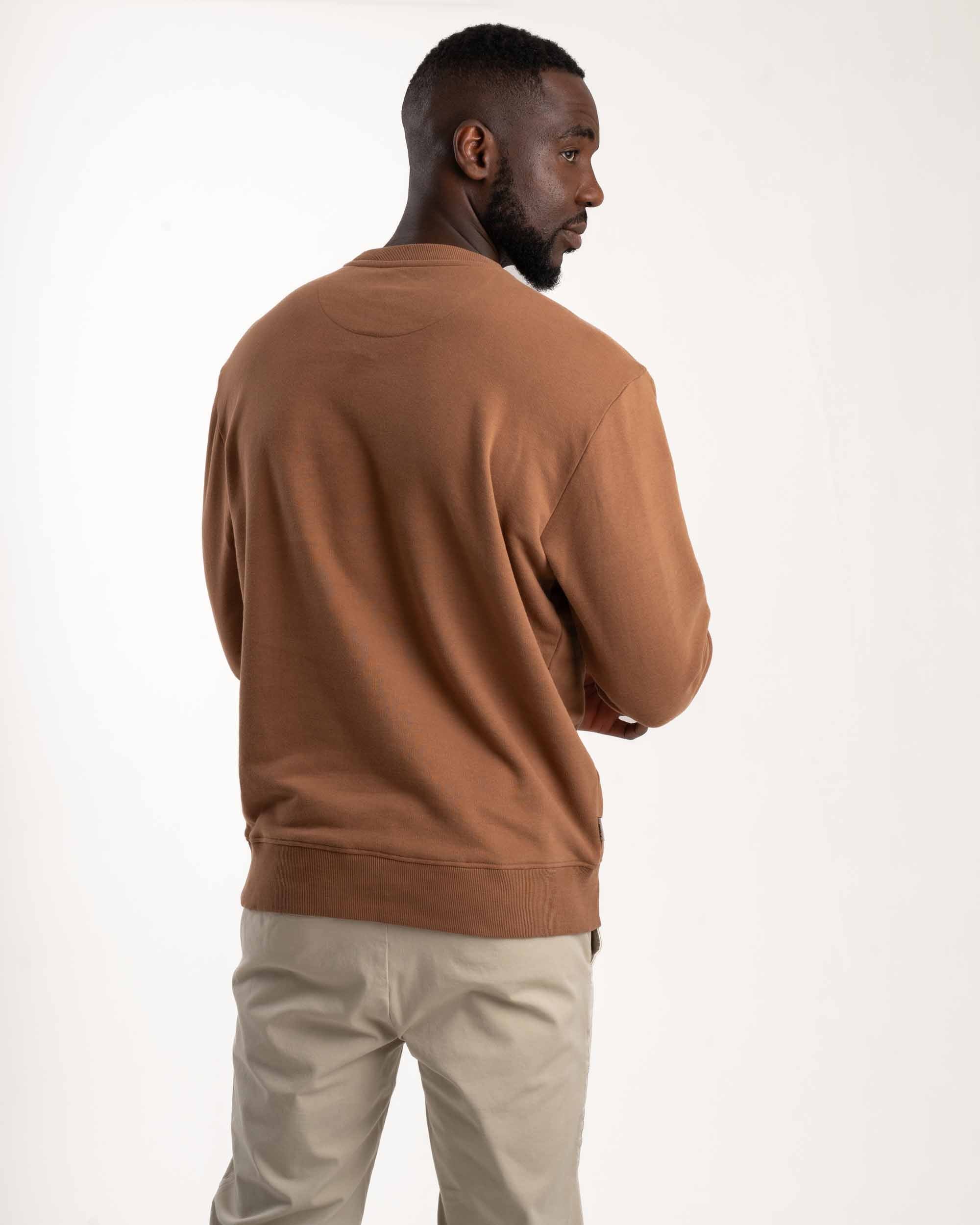 Mens Crew Neck Sweater Caramel Tops FOM SA