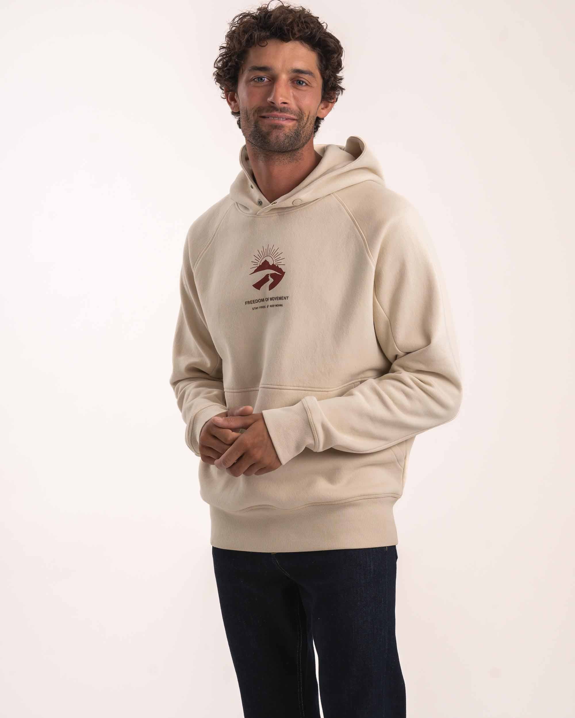 Mens Hoodie Sweater - Ecru