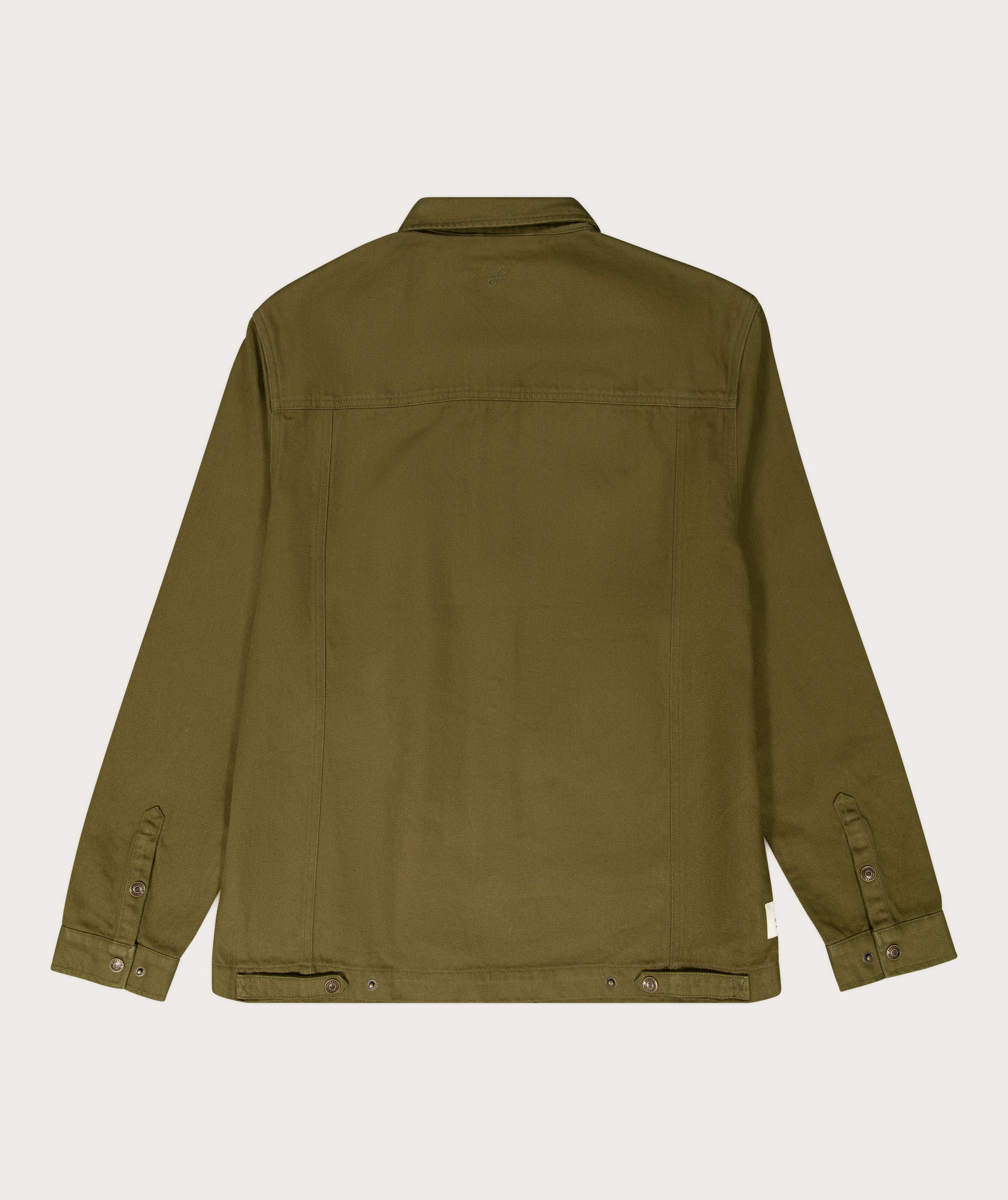 Mens Cotton Canvas Shacket - Dark Olive