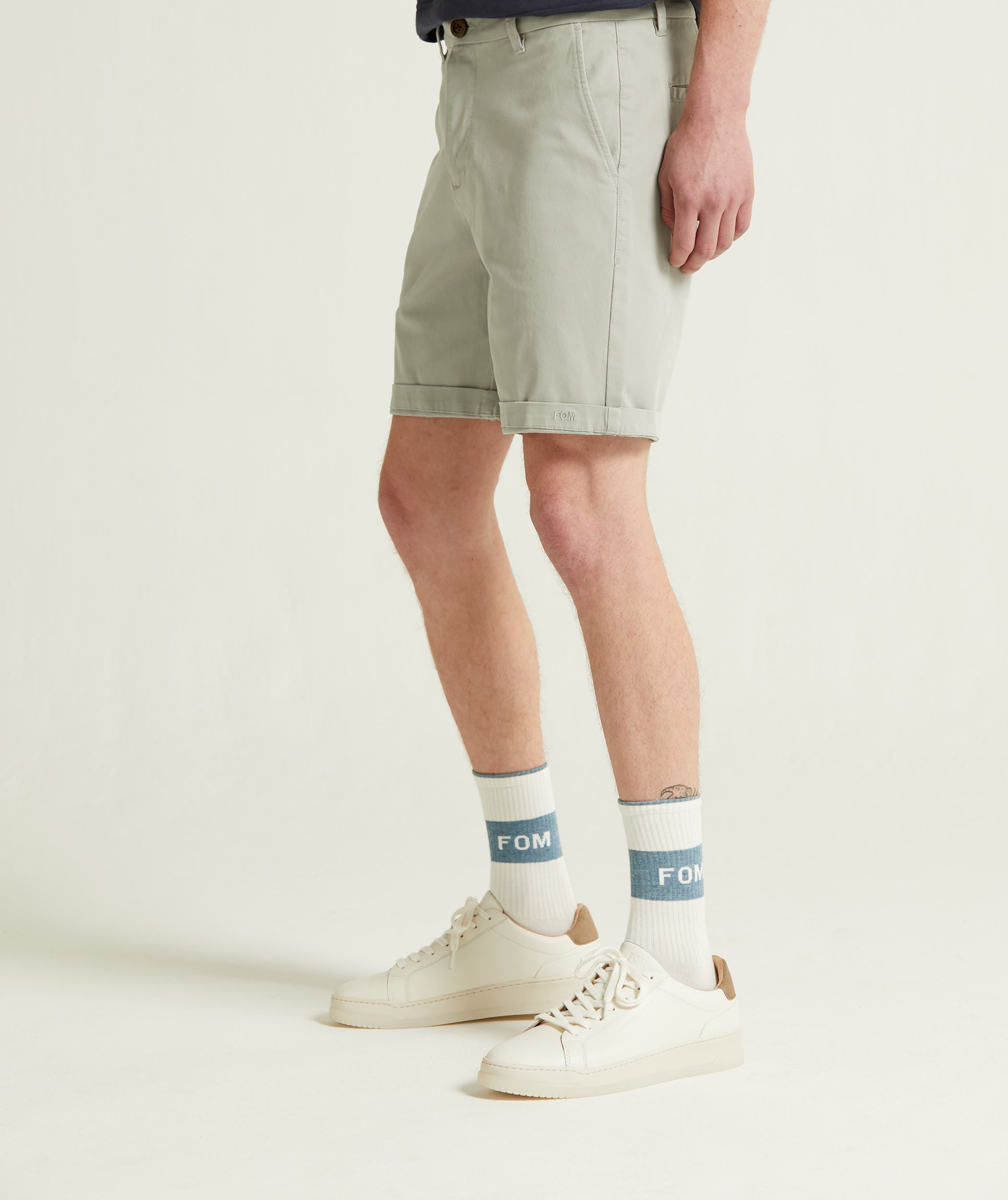 Mens Cotton Chino Shorts - Grey