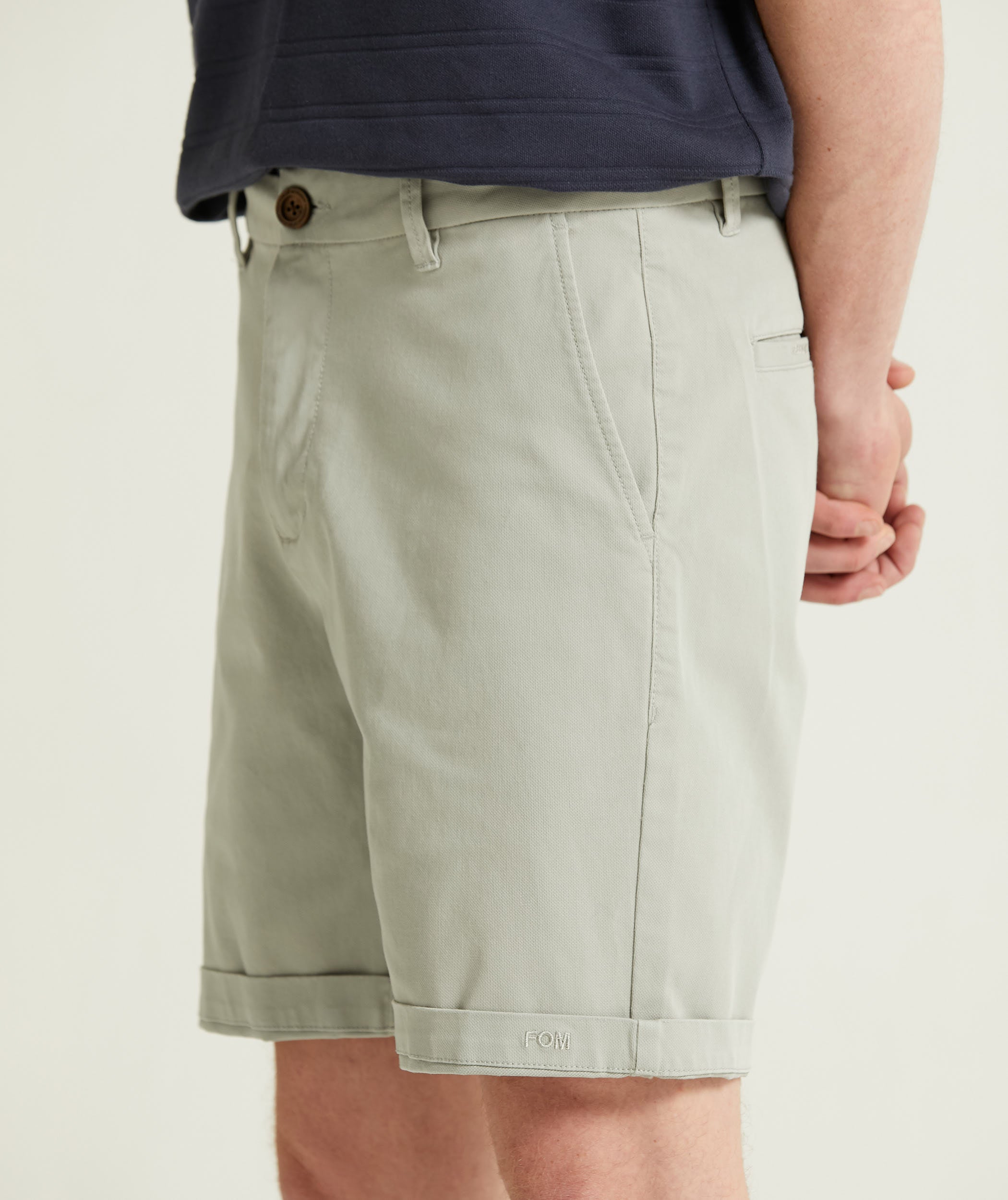 Mens Cotton Chino Shorts - Grey