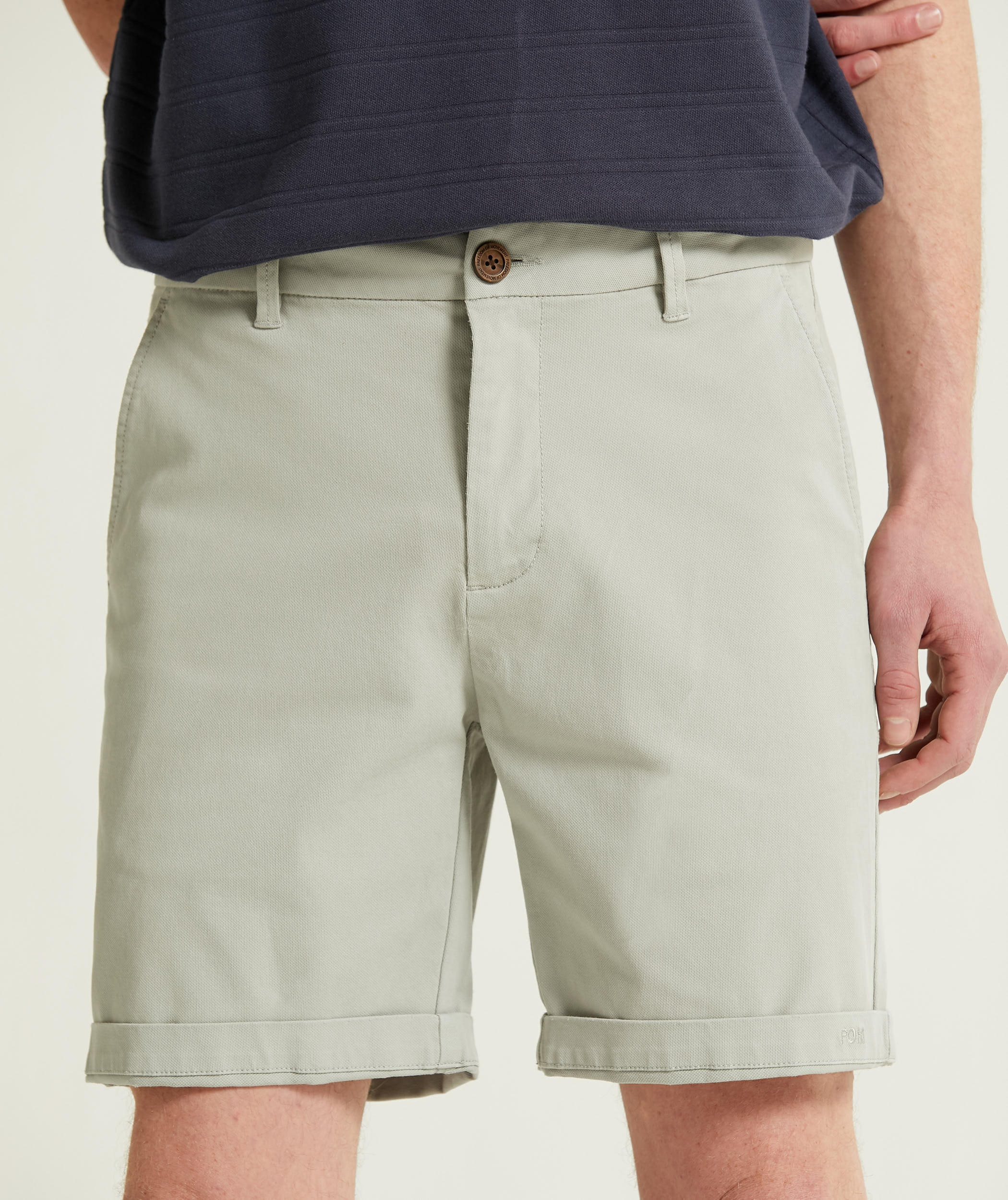 Mens Cotton Chino Shorts - Grey