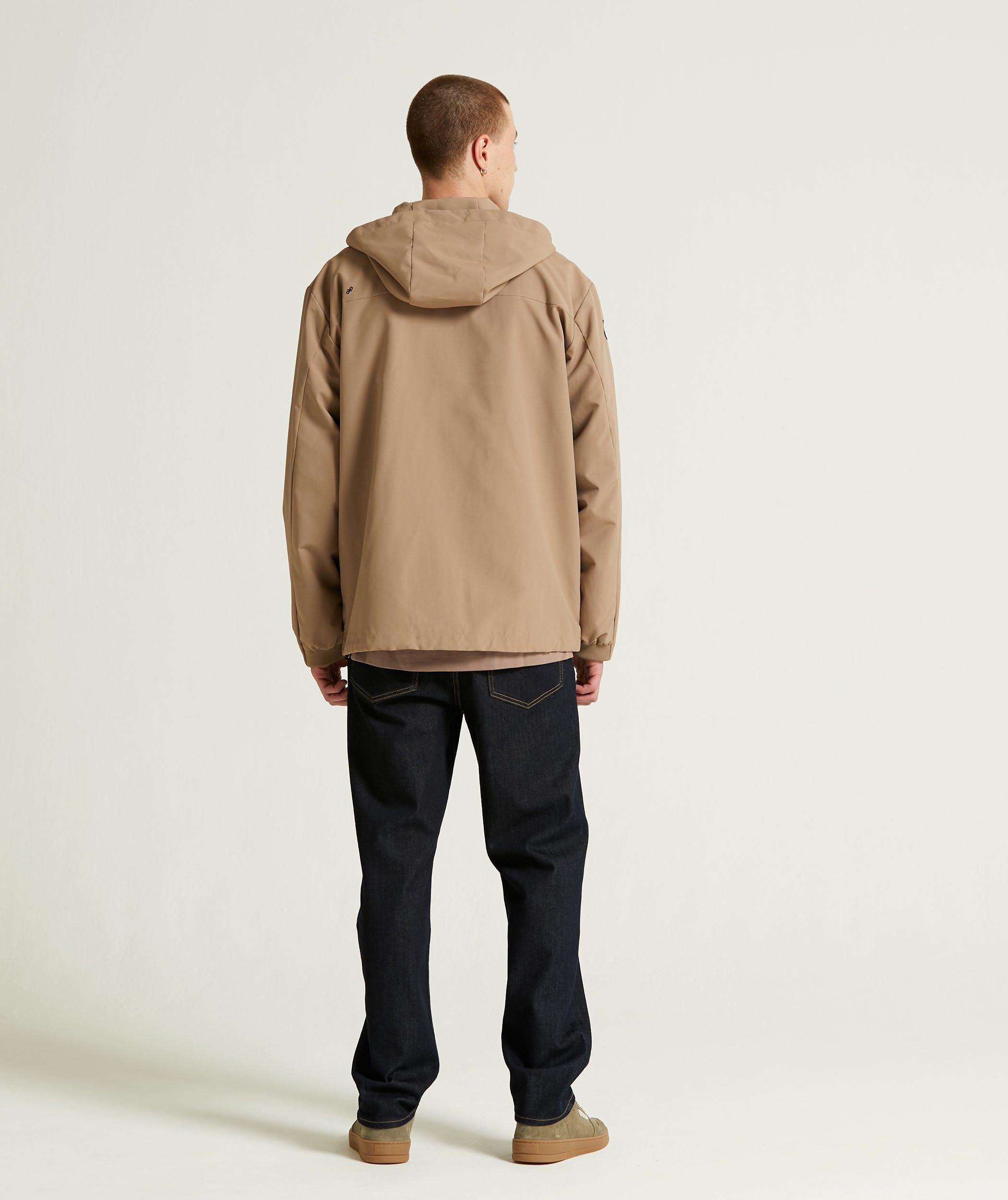 Mens Zip Through Windbreaker - Mocha