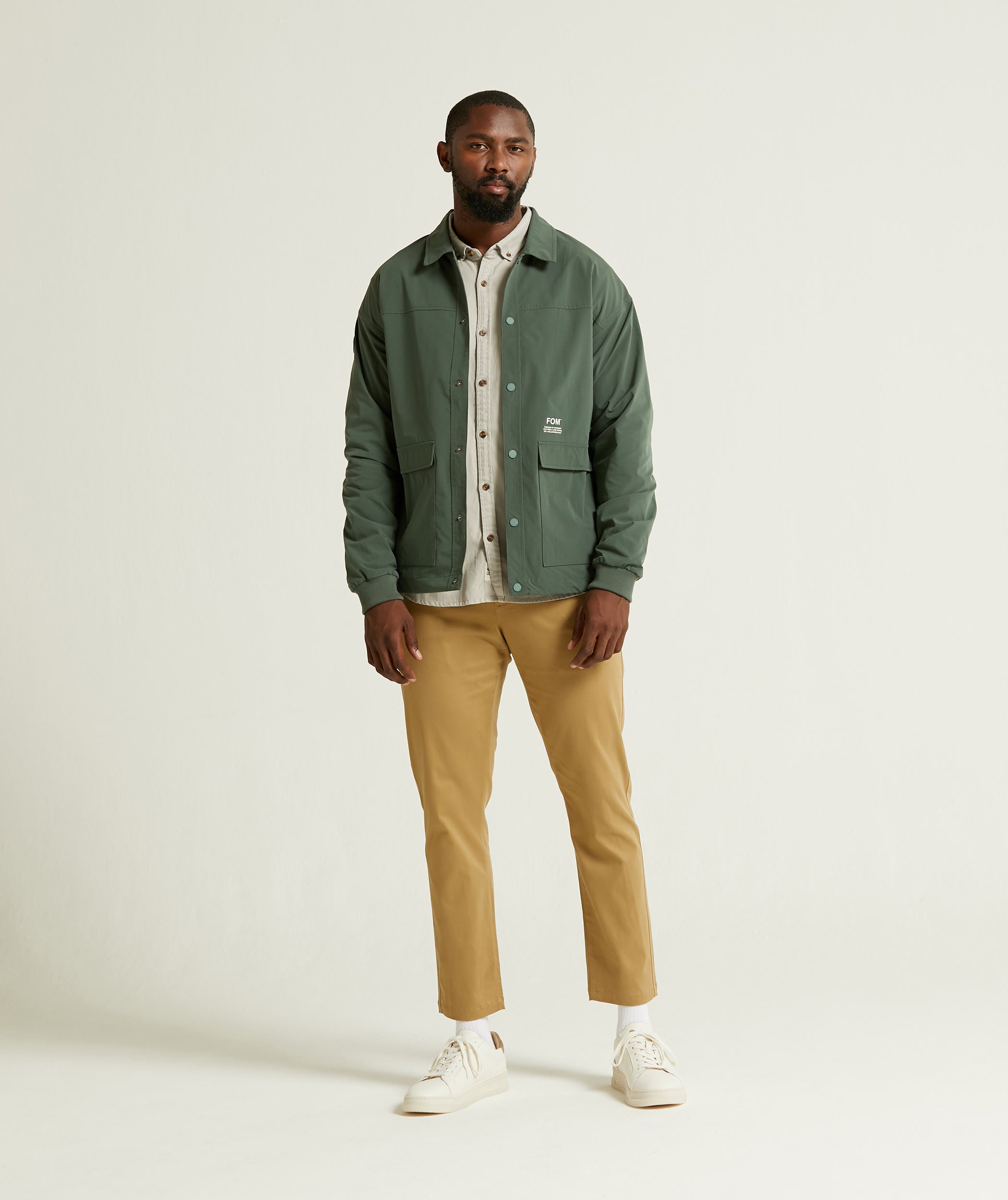 Mens Button Through Jacket - Hunter Green