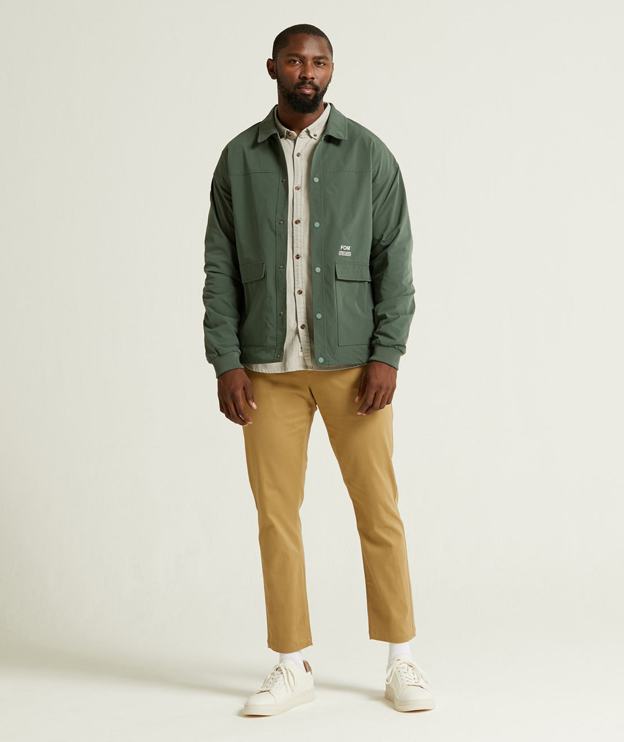 Mens Button Through Jacket - Hunter Green