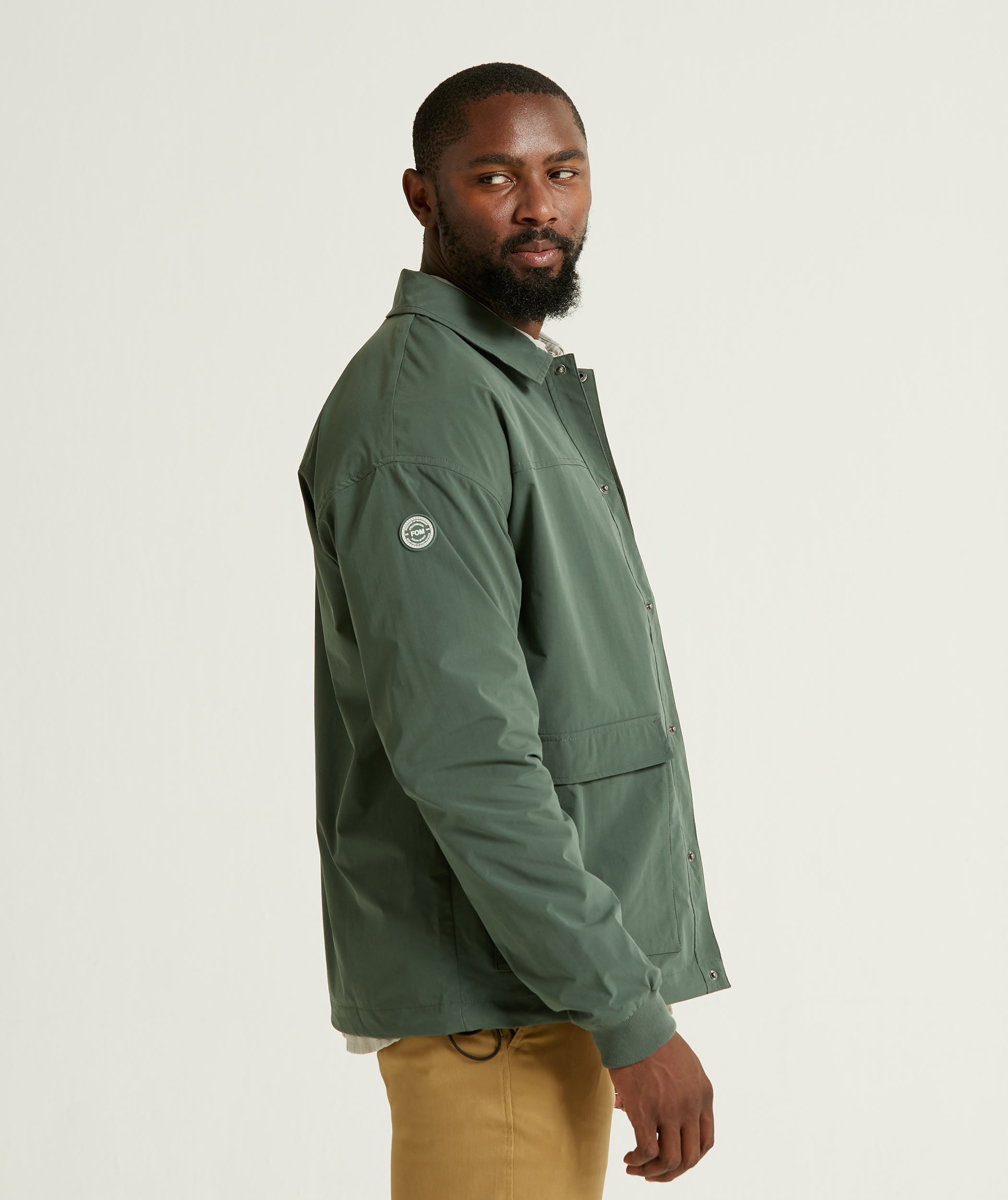 Mens Button Through Jacket - Hunter Green