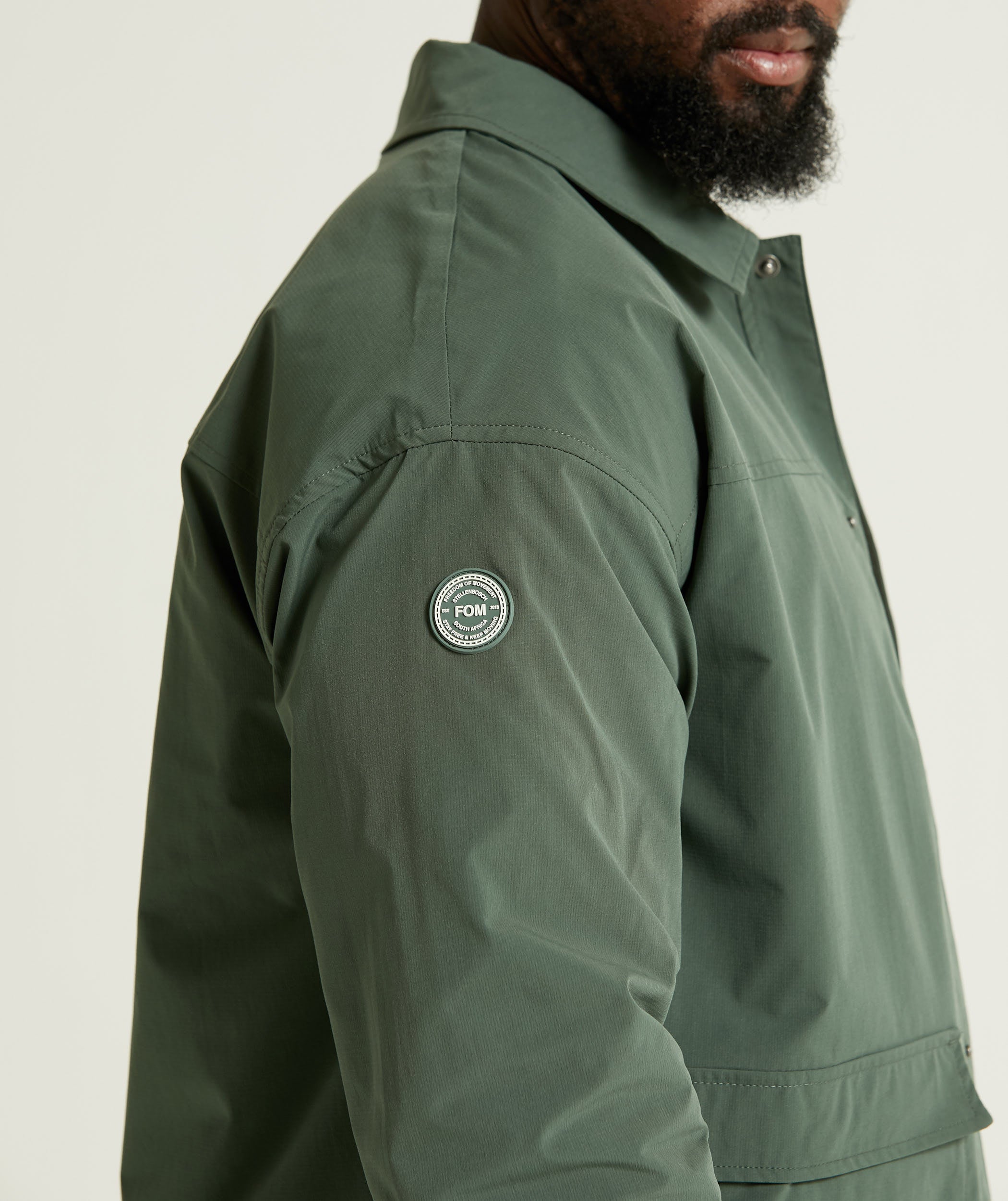 Mens Button Through Jacket - Hunter Green