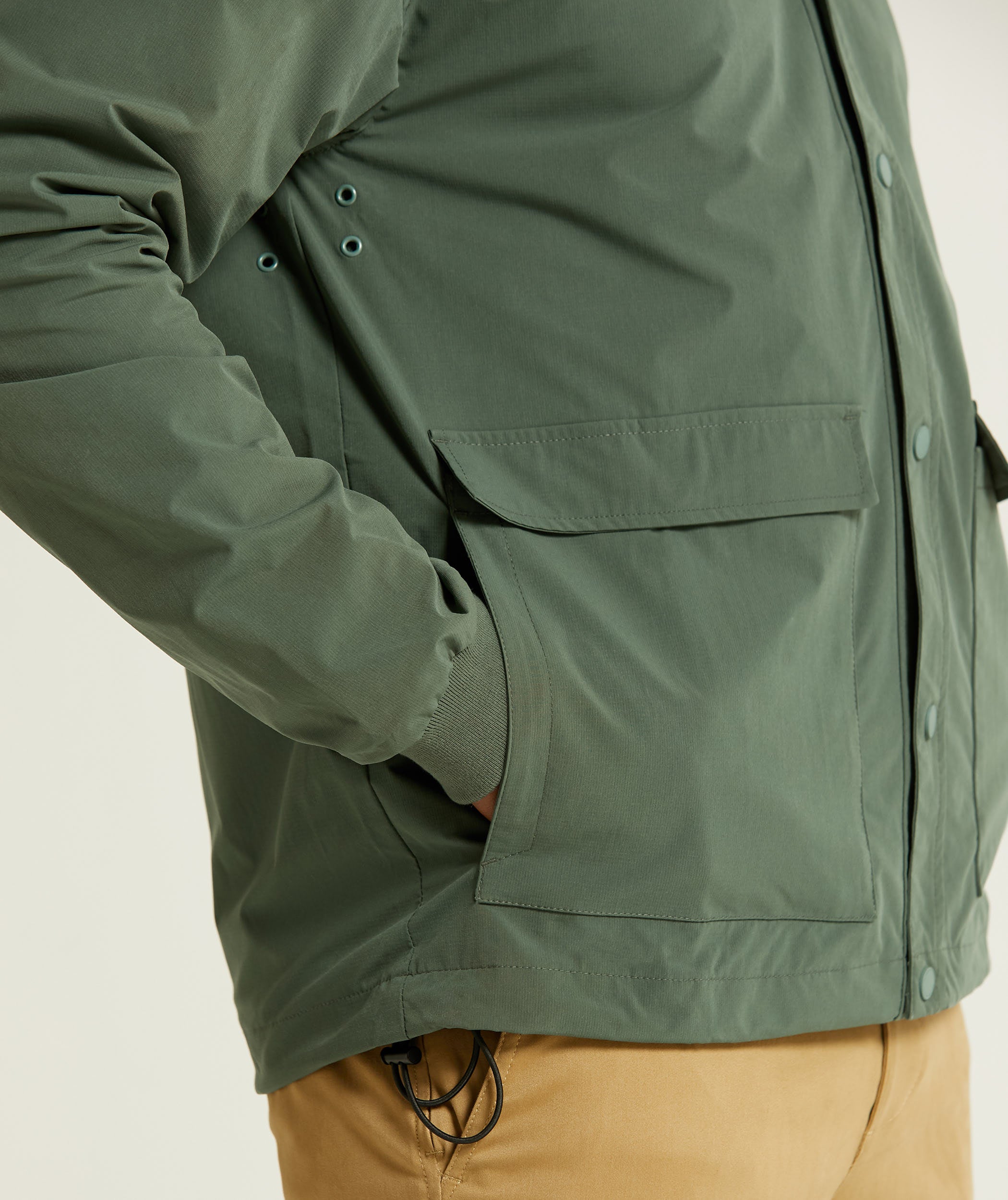 Mens Button Through Jacket - Hunter Green