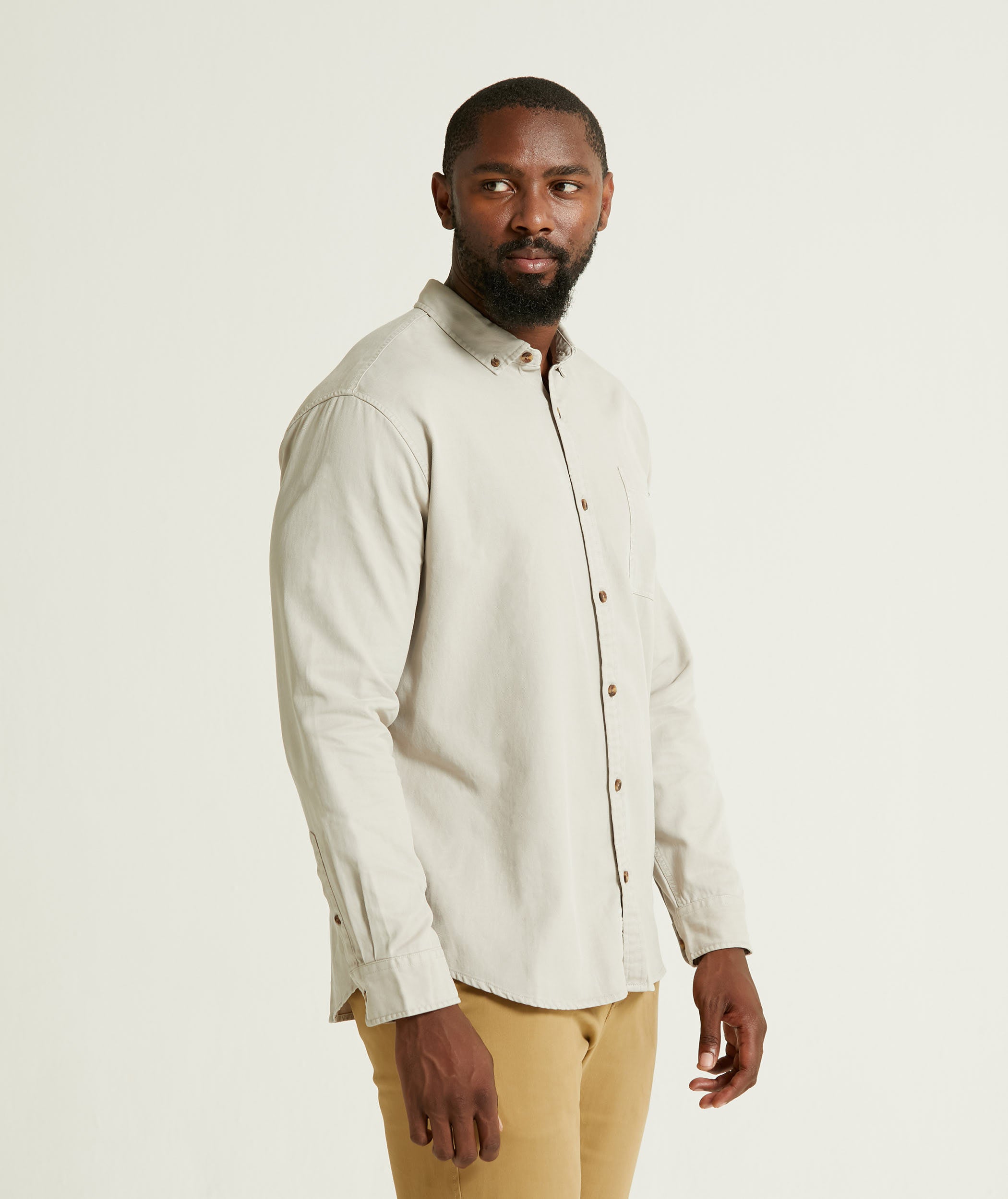 Mens Lyocell Blend Shirt - Sand